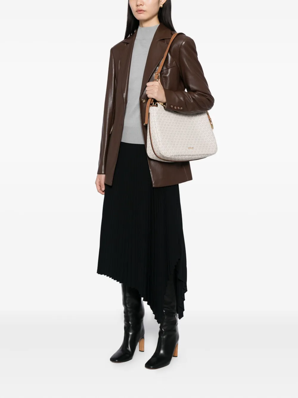 Michael Kors Medium Nolita Shoulder Bag In Neutral