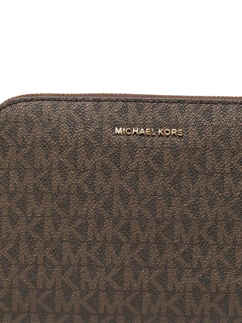 Michael Kors Signature-logo Travel Pouch In Brown