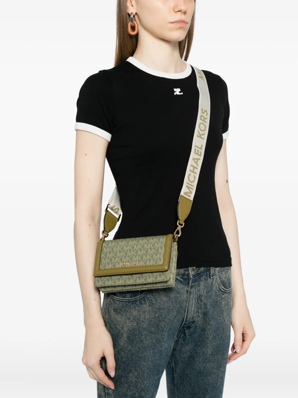 Michael Kors Small Jet Set Crossbody Bag In Green
