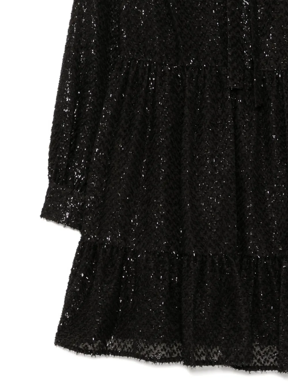 Michael Kors Metallic-clip Jacquard Mini Dress In Black