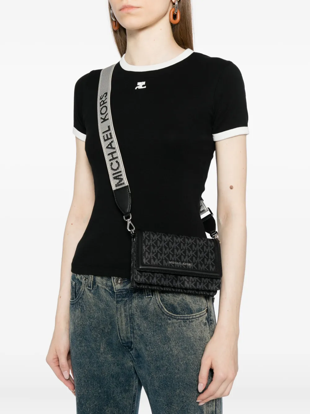 Michael Kors Small Jet Set Crossbody Bag In Black