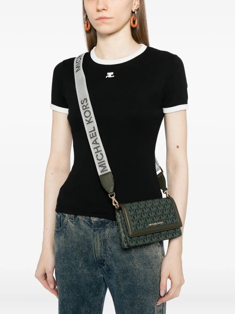 Michael Kors Small Jet Set Crossbody Bag In Green