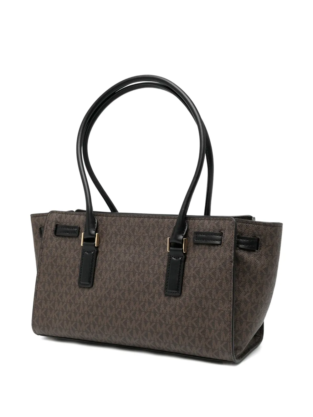 Michael Kors Hamilton Moderne Small Signature Logo Satchel In Brown