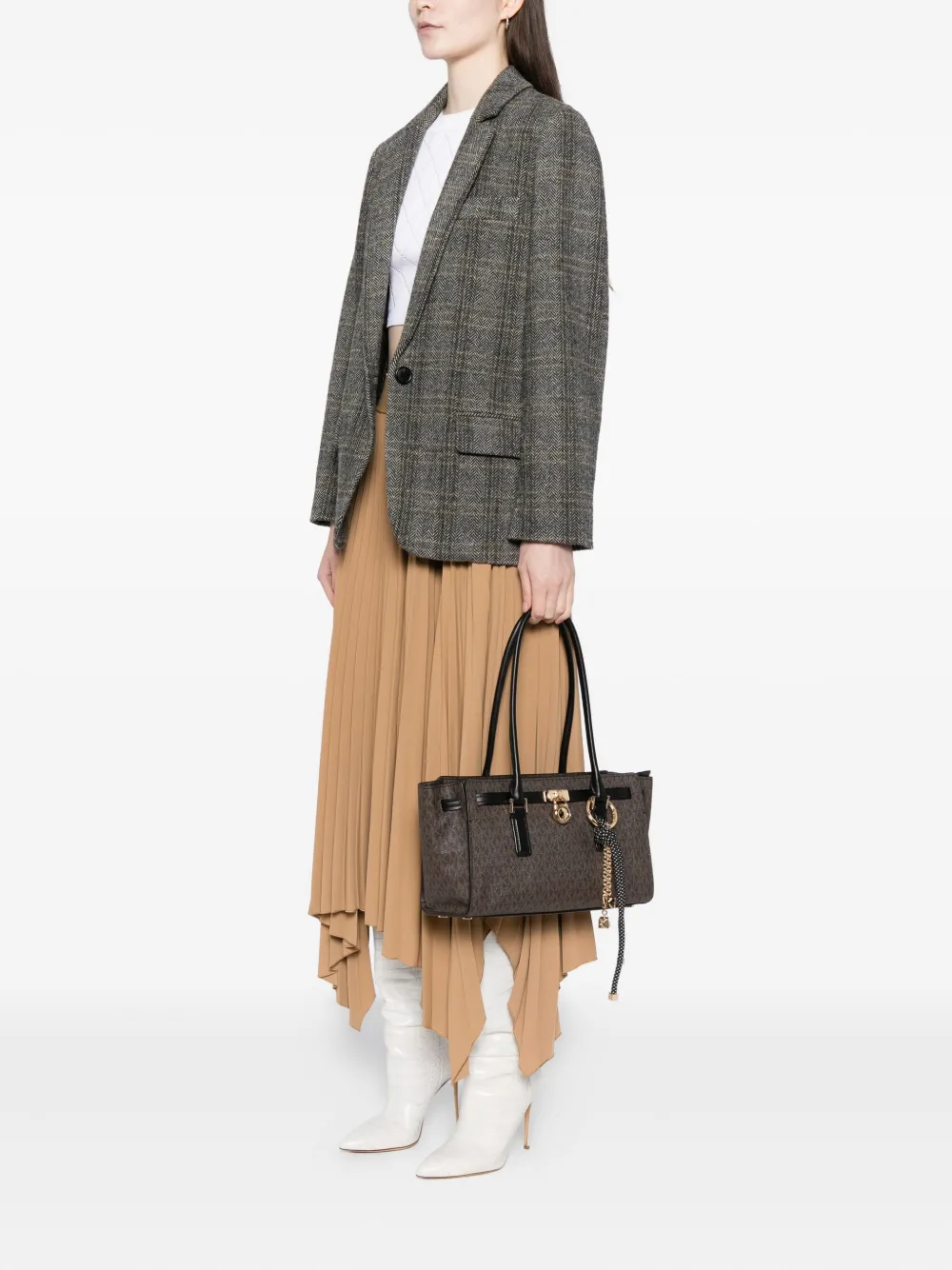 Michael Kors Kleine Hamilton Moderne schoudertas - Bruin