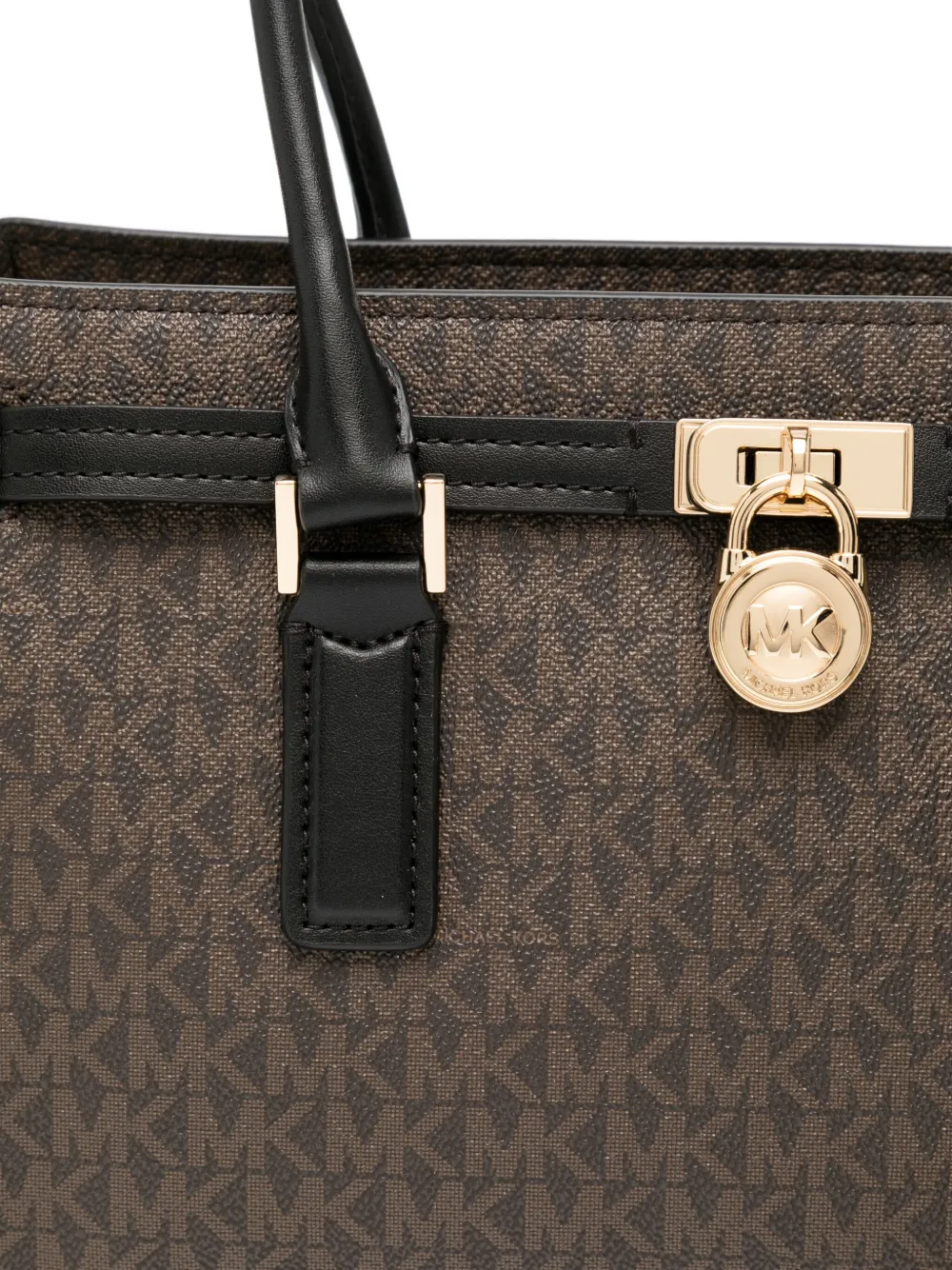 Michael Kors Hamilton Moderne Small Signature Logo Satchel In Brown