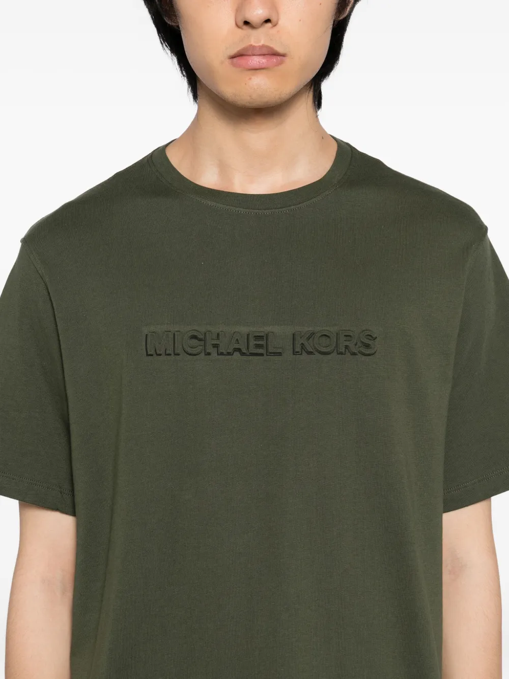 Michael Kors Logo-embossed T-shirt In Green