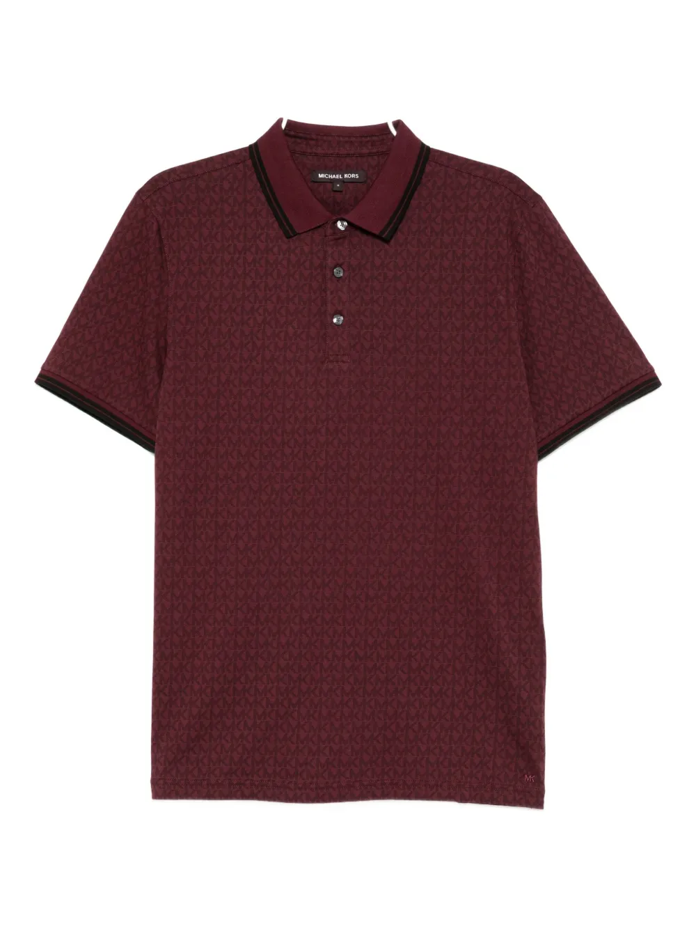 Michael Kors Monogram Polo Shirt In Red