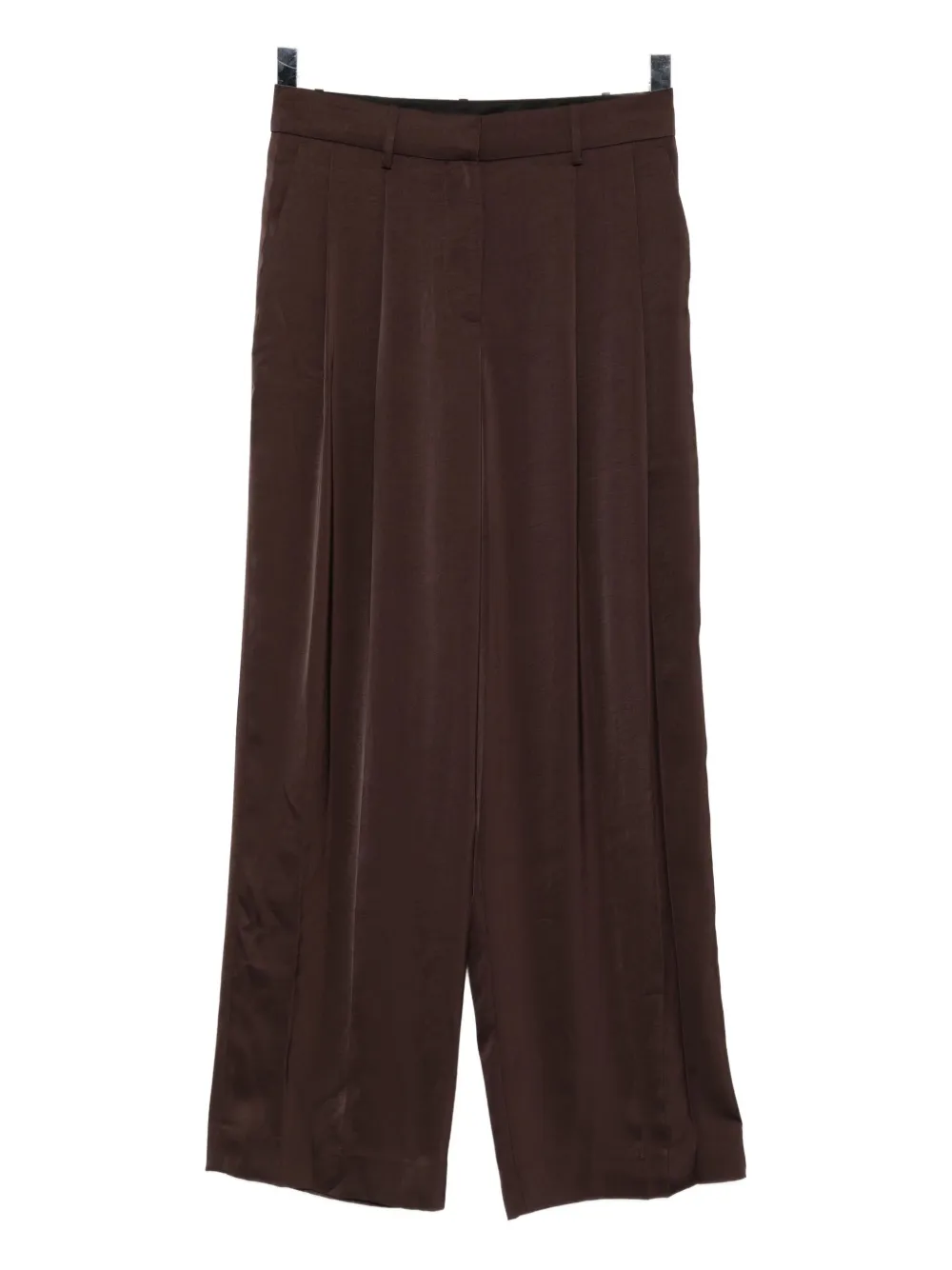 Michael Kors Satin Wide-leg Trousers In Brown