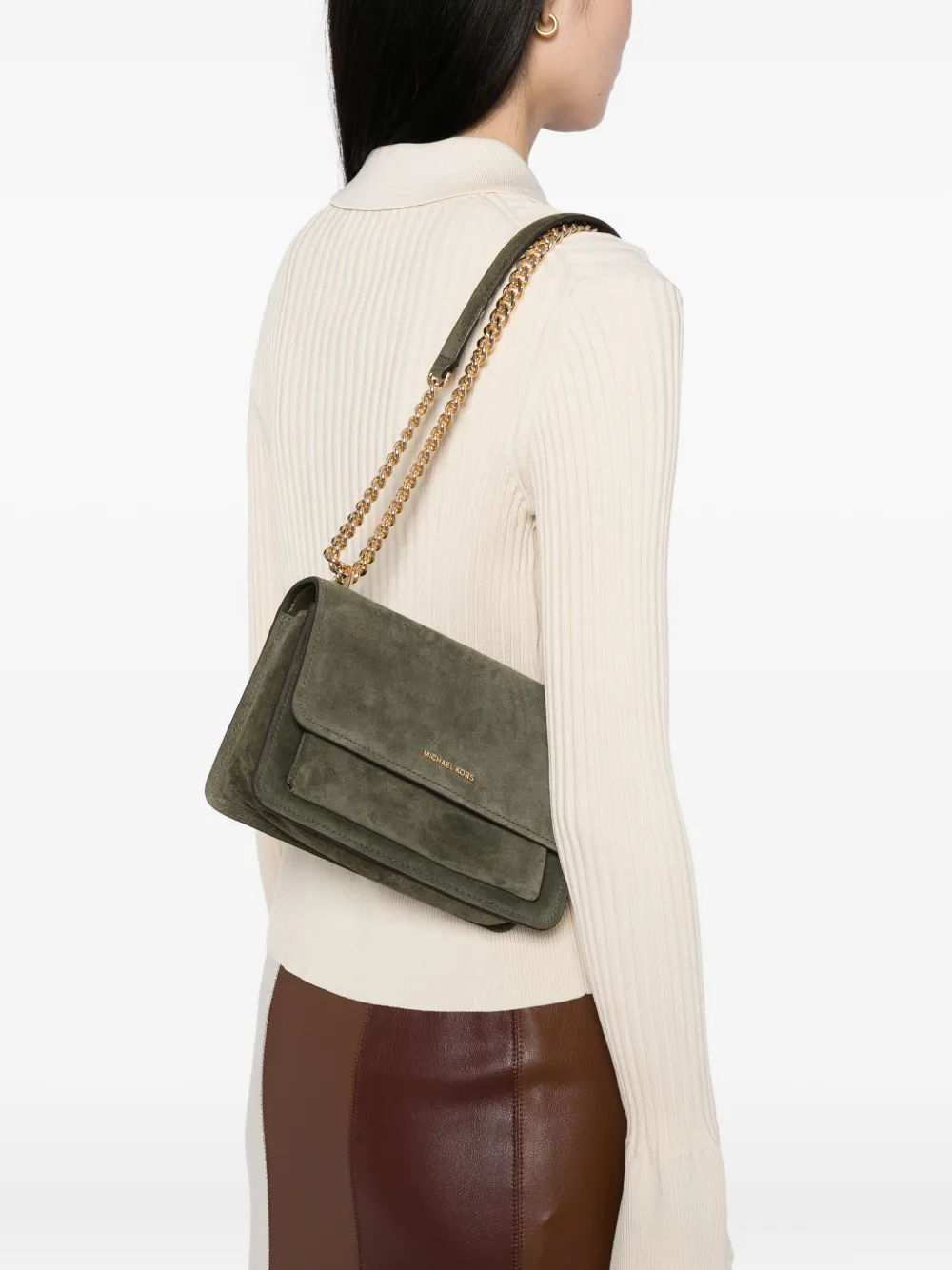 Michael Kors Grote Claire schoudertas - Groen