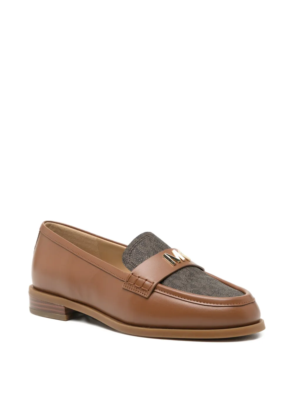 Michael Kors Lex Leather Logo Loafer In Brown