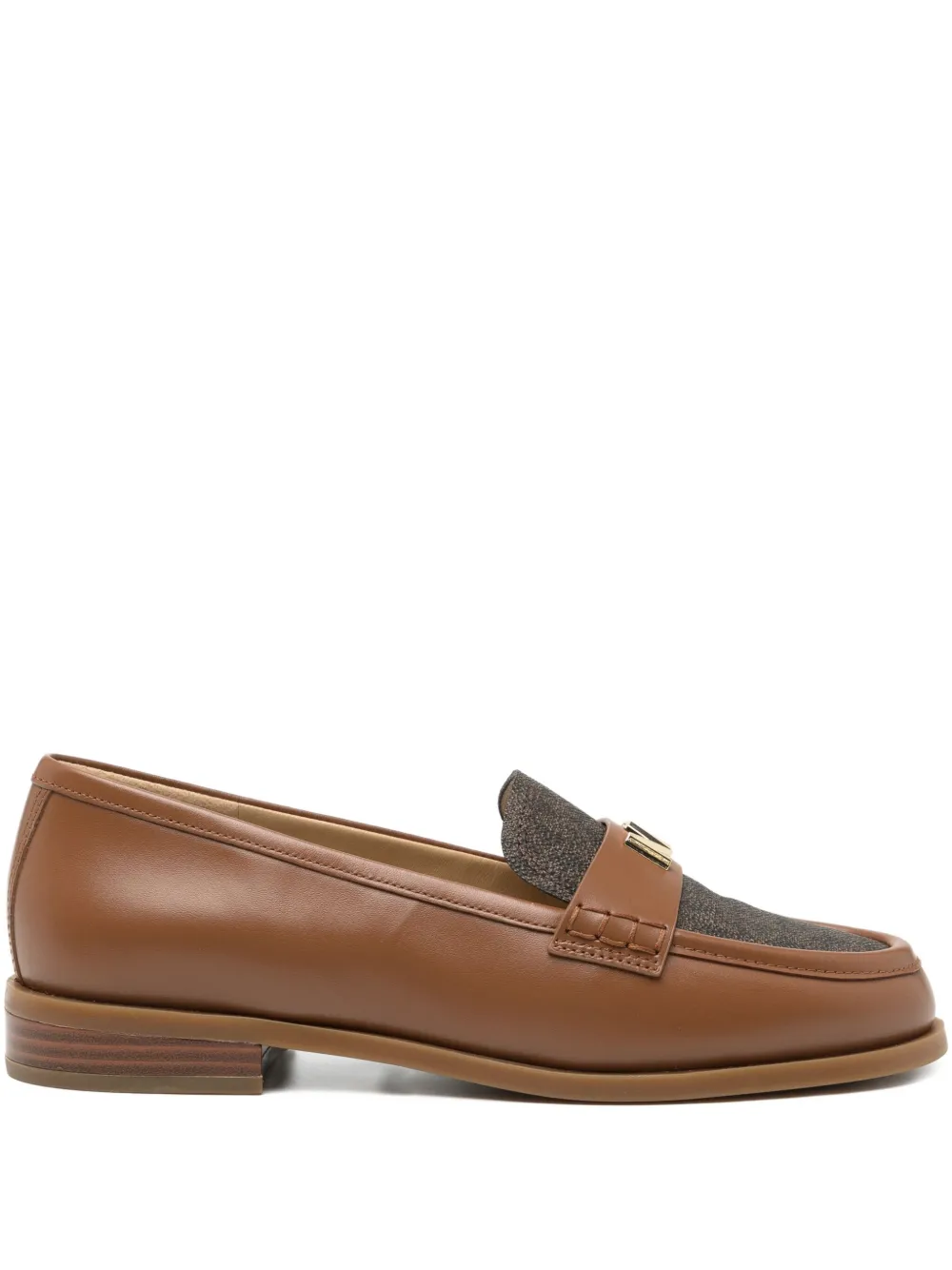 Michael Kors Lex Leather Logo Loafer In Brown