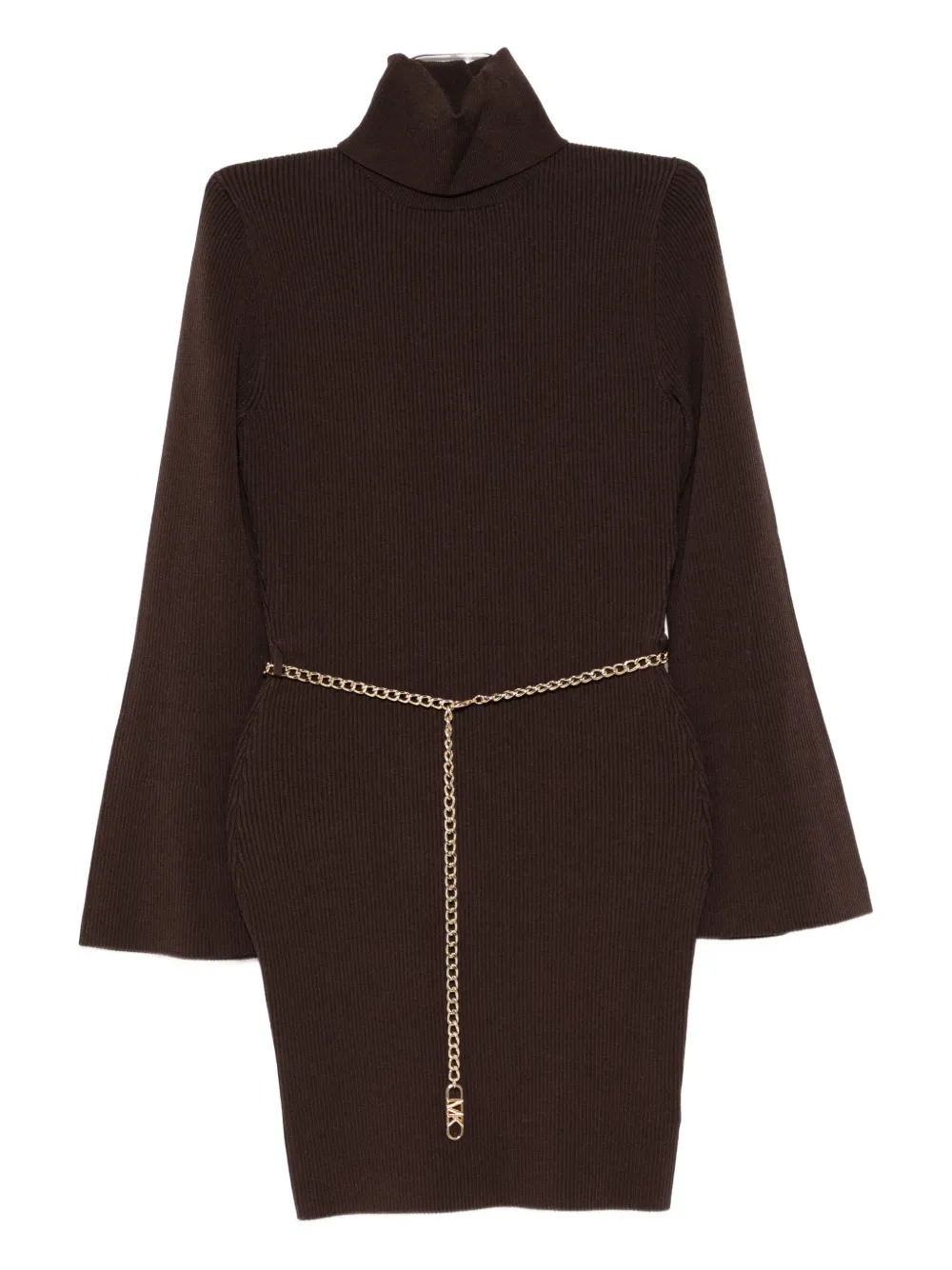 Michael Kors Logo-chain Mini Dress In Brown