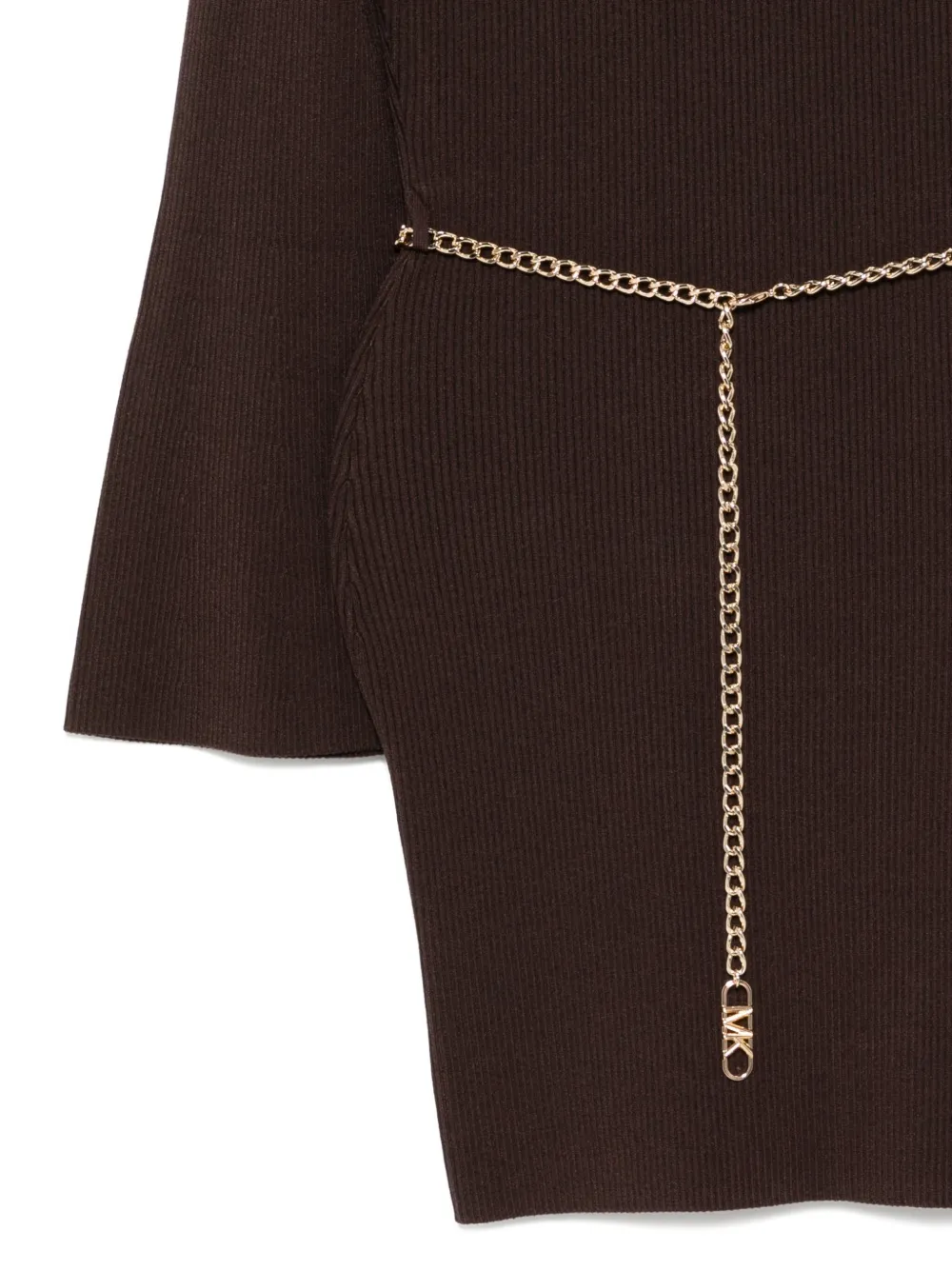 Michael Kors Logo-chain Mini Dress In Brown