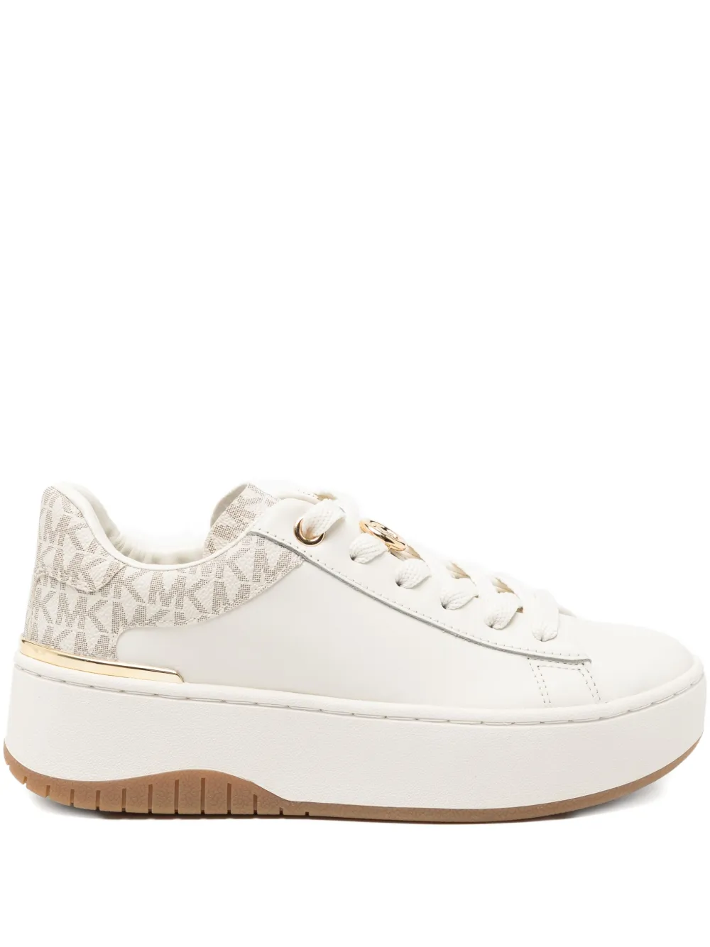 Michael Kors Dottie leather and signature logo trainers - ニュートラル Michael Kors Dottie leather and signature logo trainers - ニュートラル