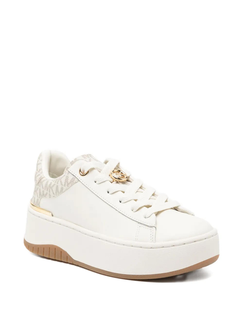 Michael Kors Dottie leren sneakers met logo - Beige