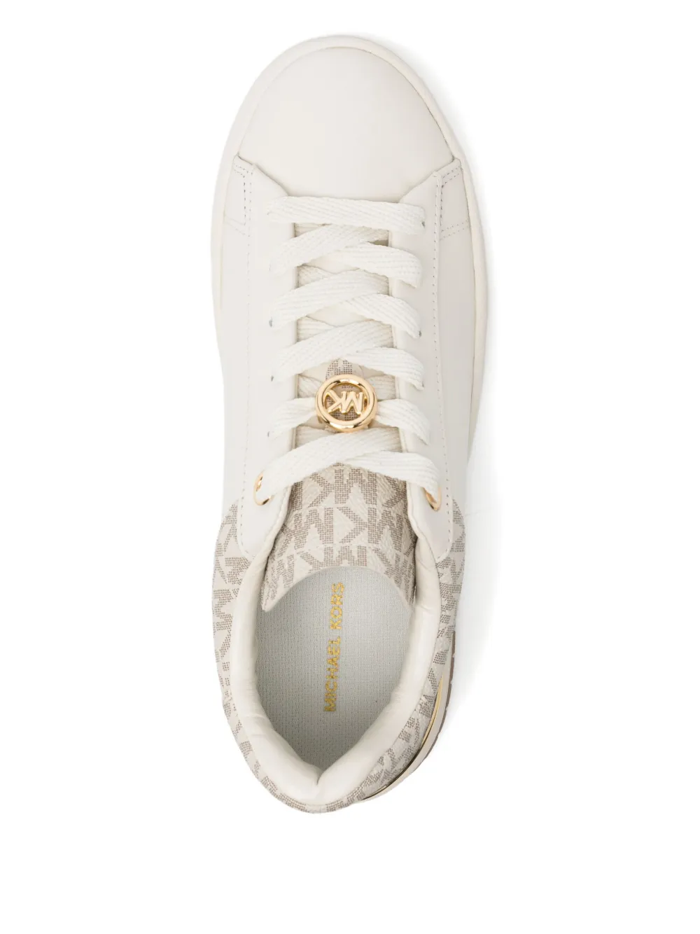 Michael Kors Dottie leren sneakers met logo Beige