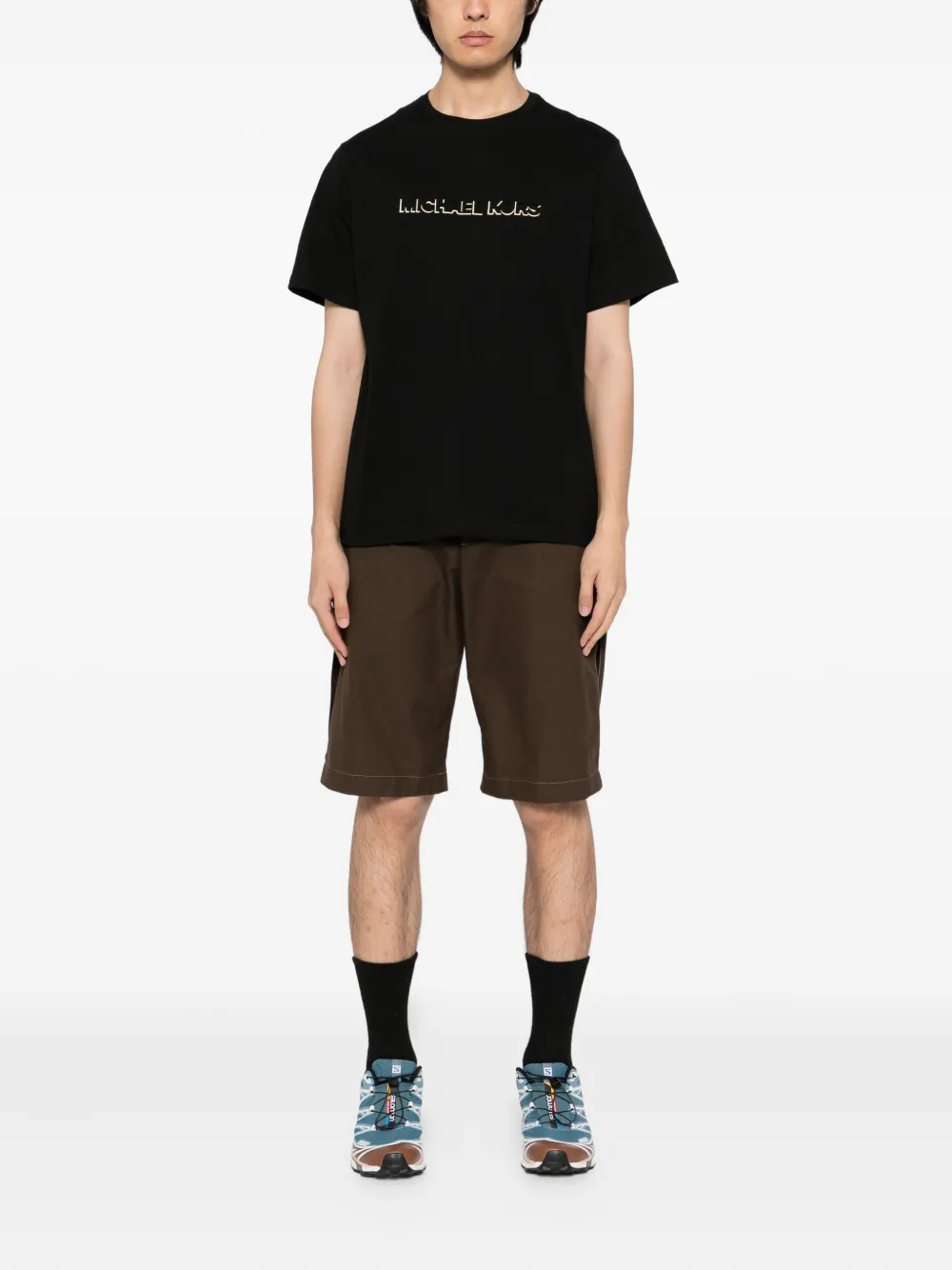 Michael Kors logo-embossed T-shirt - Zwart
