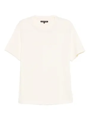 Courrèges V-neck cotton-blend T-shirt | White | FARFETCH RO