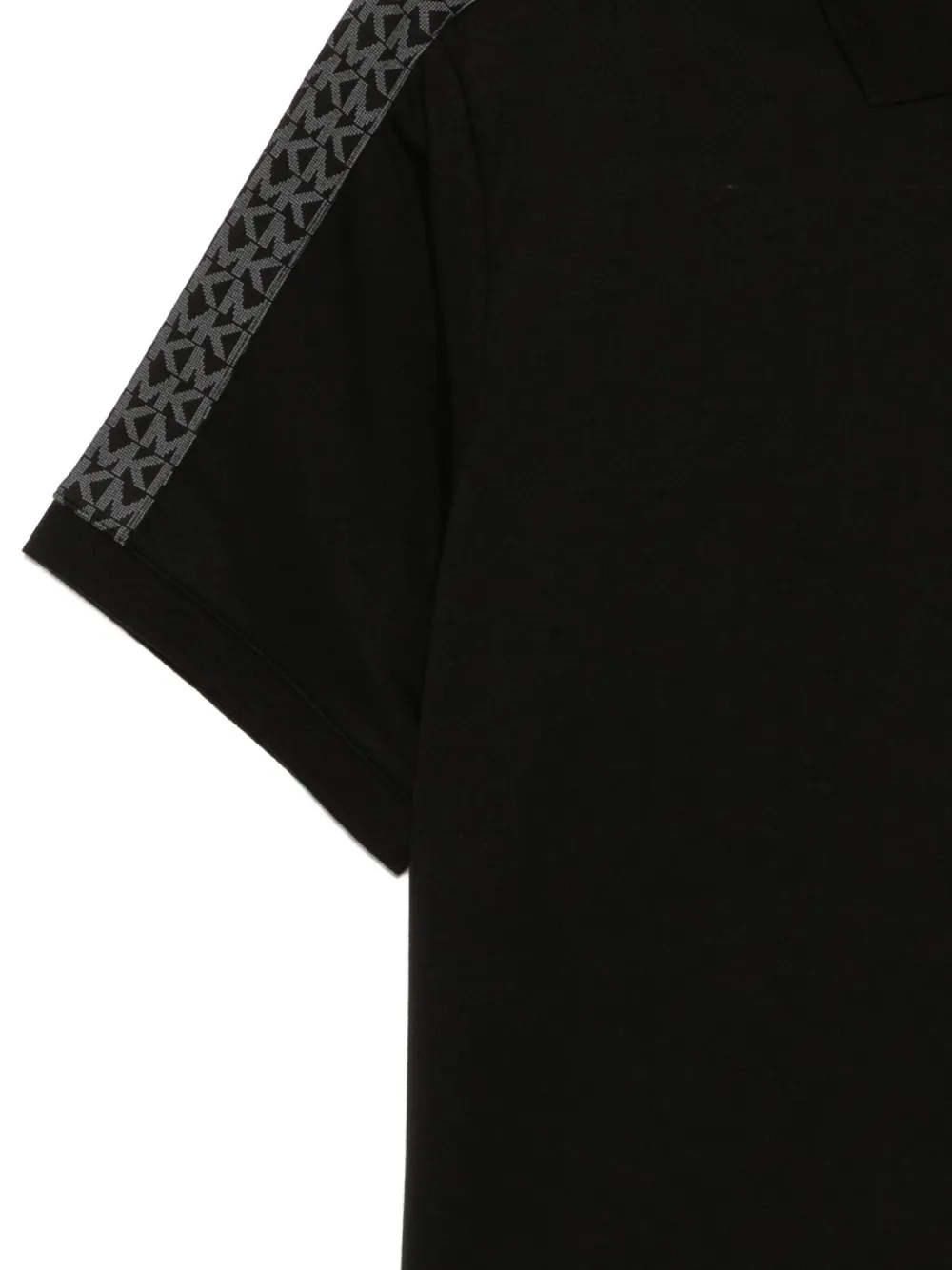 Michael Kors Monogram Polo Shirt In Black