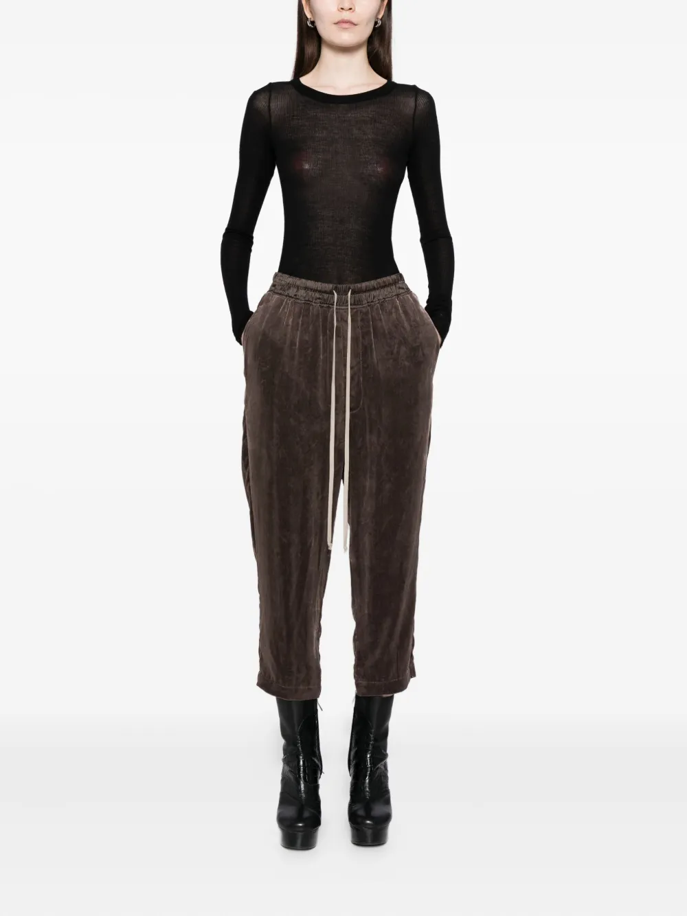 Rick Owens Astaires cropped broek - Bruin