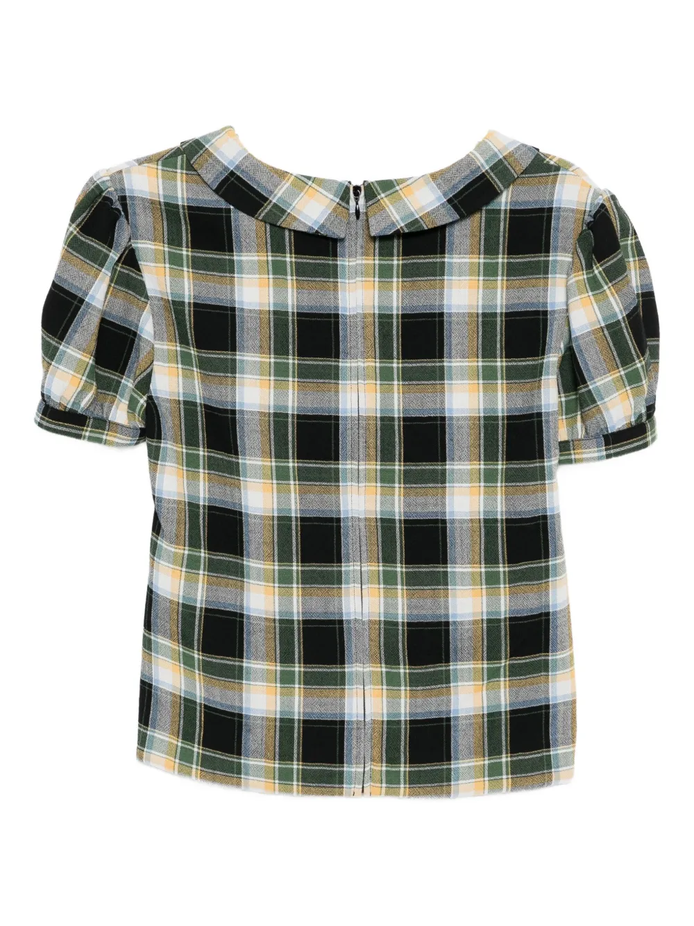 SHUSHU/TONG Blouse met pofmouwen en gekerfde kraag - Blauw