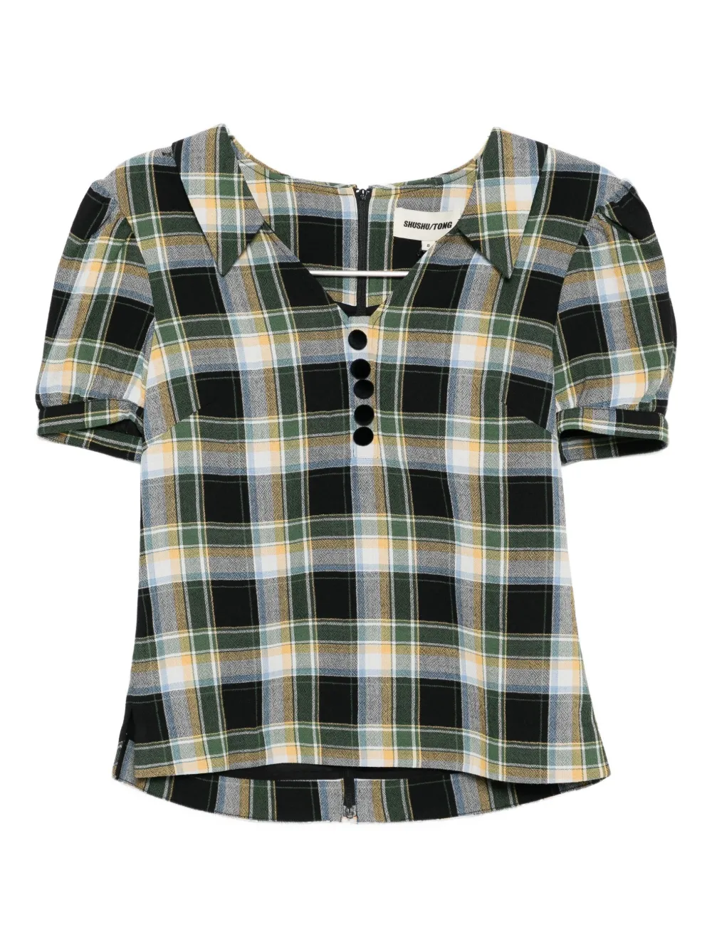 SHUSHU/TONG Blusa con maniche a palloncino e colletto con revers