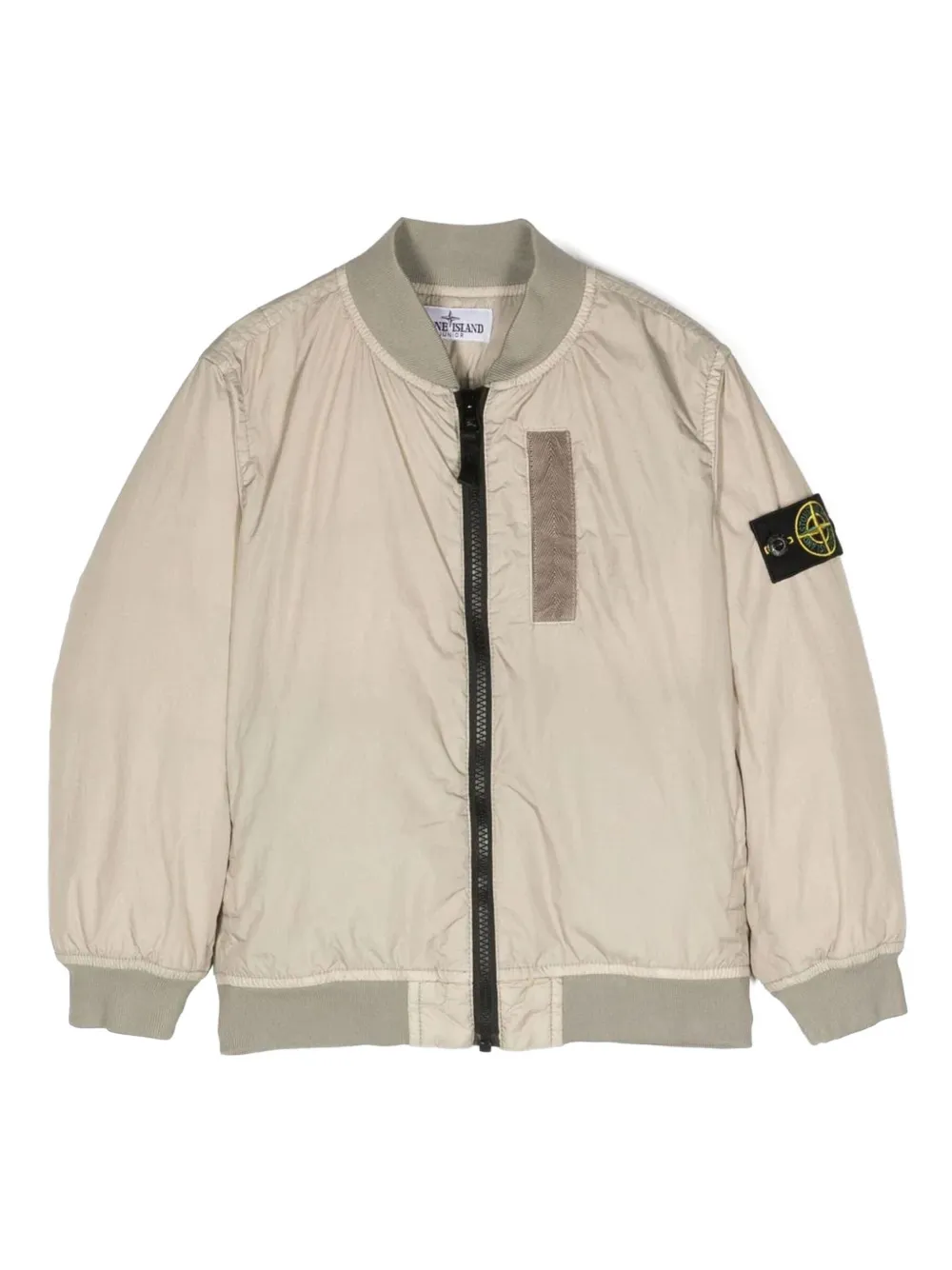 Stone Island Patch Bomber Jacket In Neutral