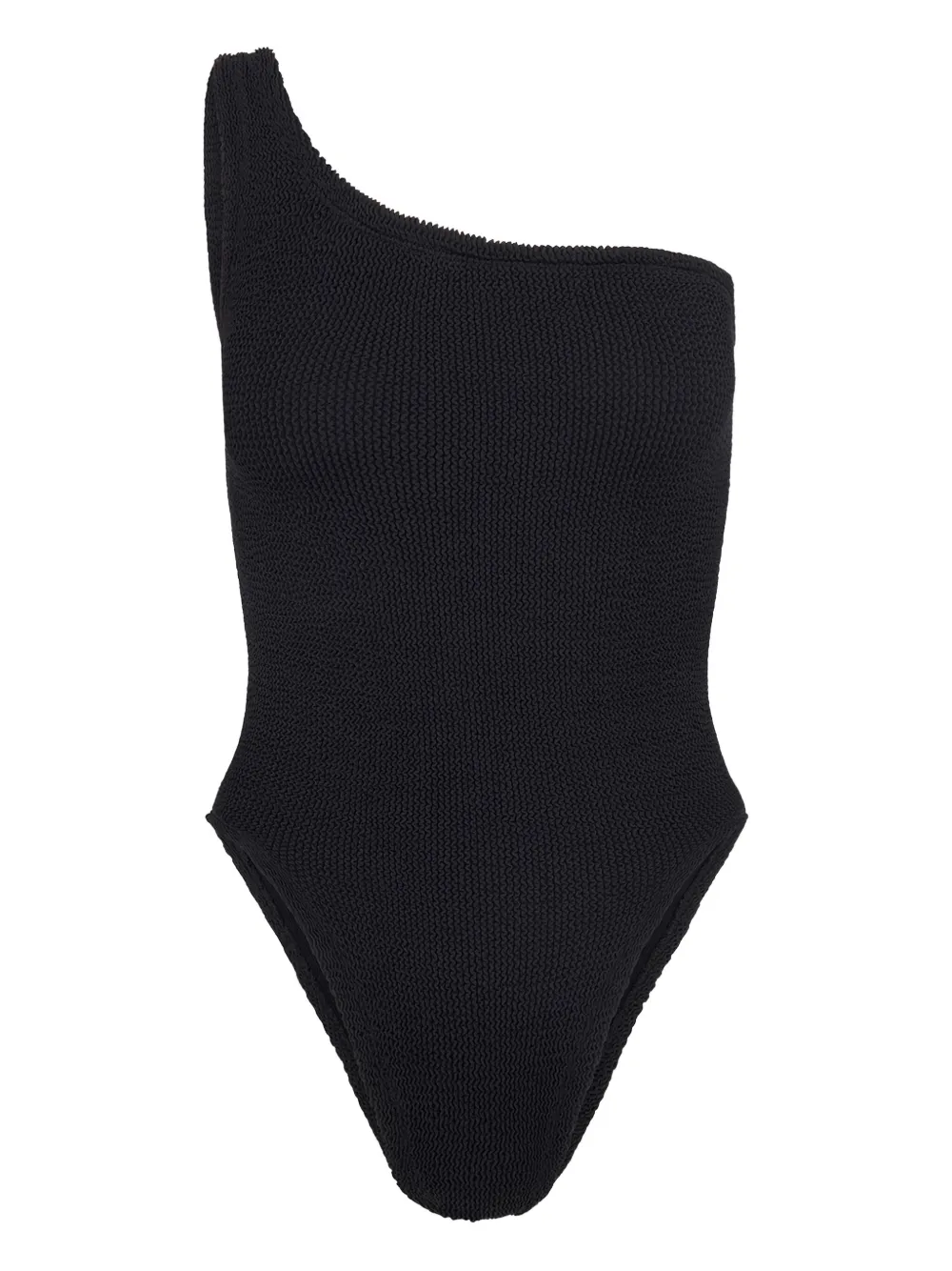 Hunza G Nancy asymmetric ribbed swimsuit | Black | Image 1