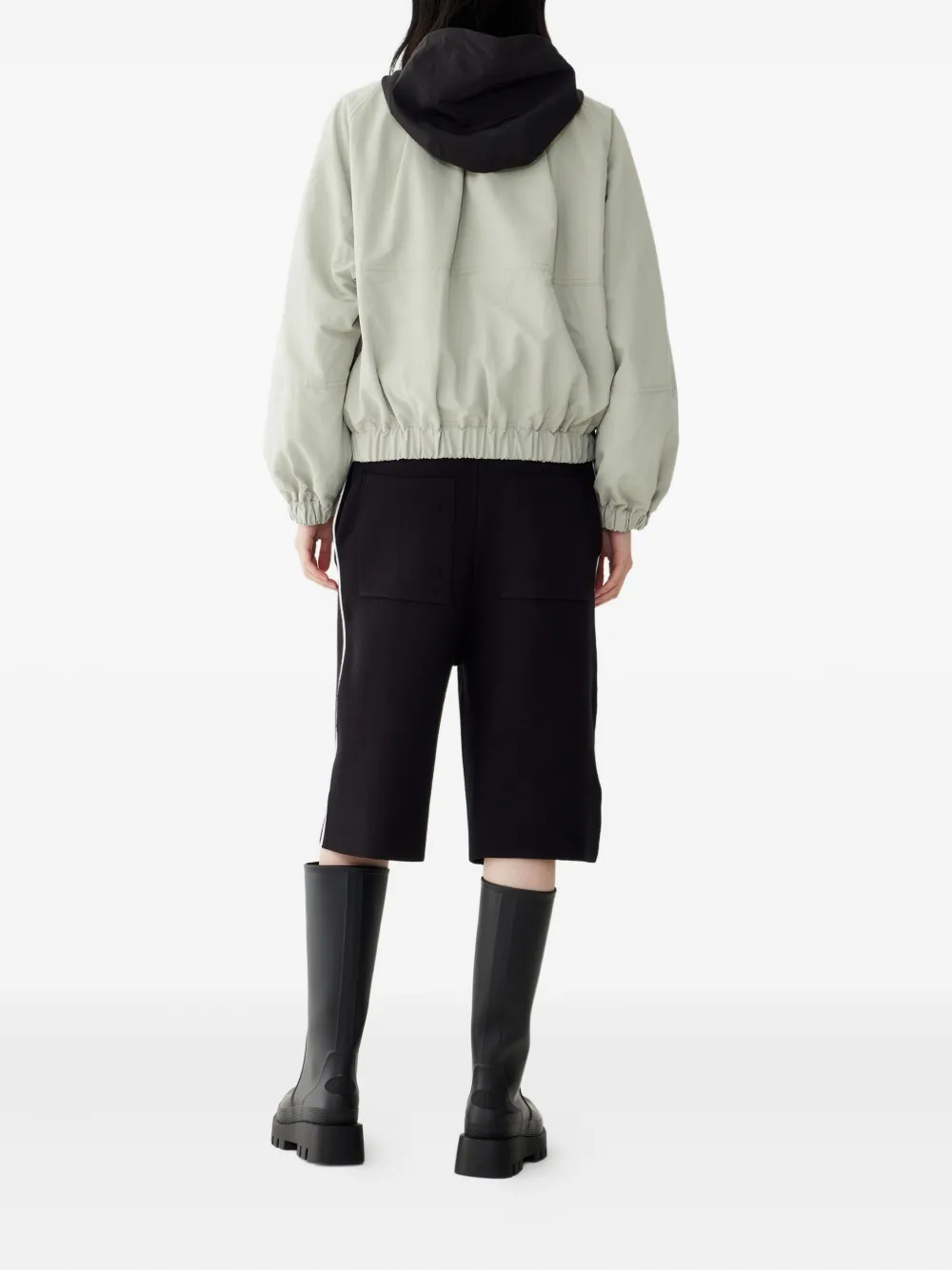 Studio Tomboy Detachable-hood Flap-pocket Jacket In White