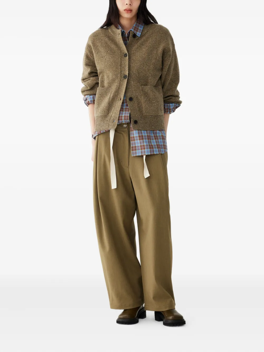 STUDIO TOMBOY Broek met trekkoord - Groen