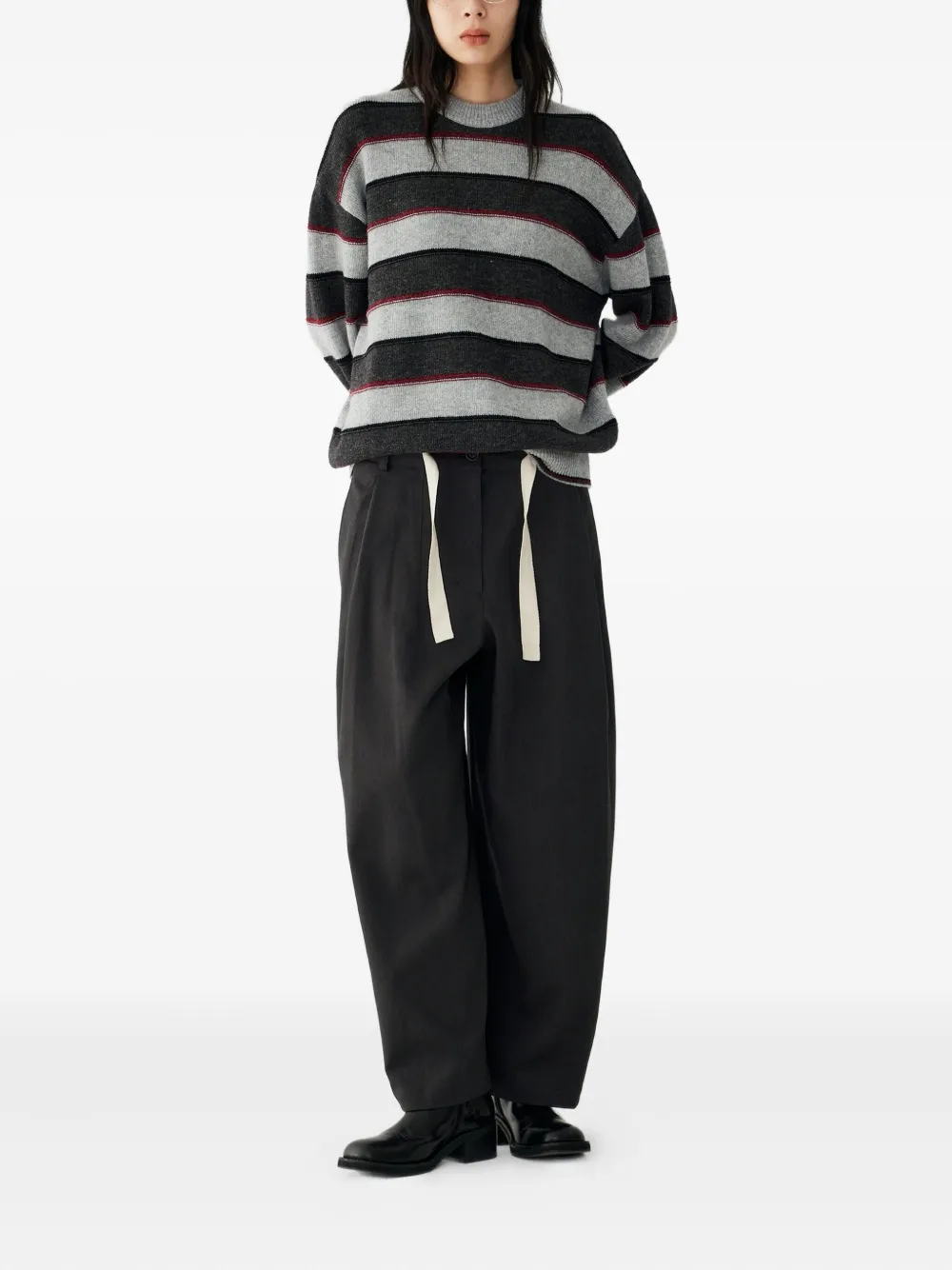 Studio Tomboy Drawstring Trousers In Gray