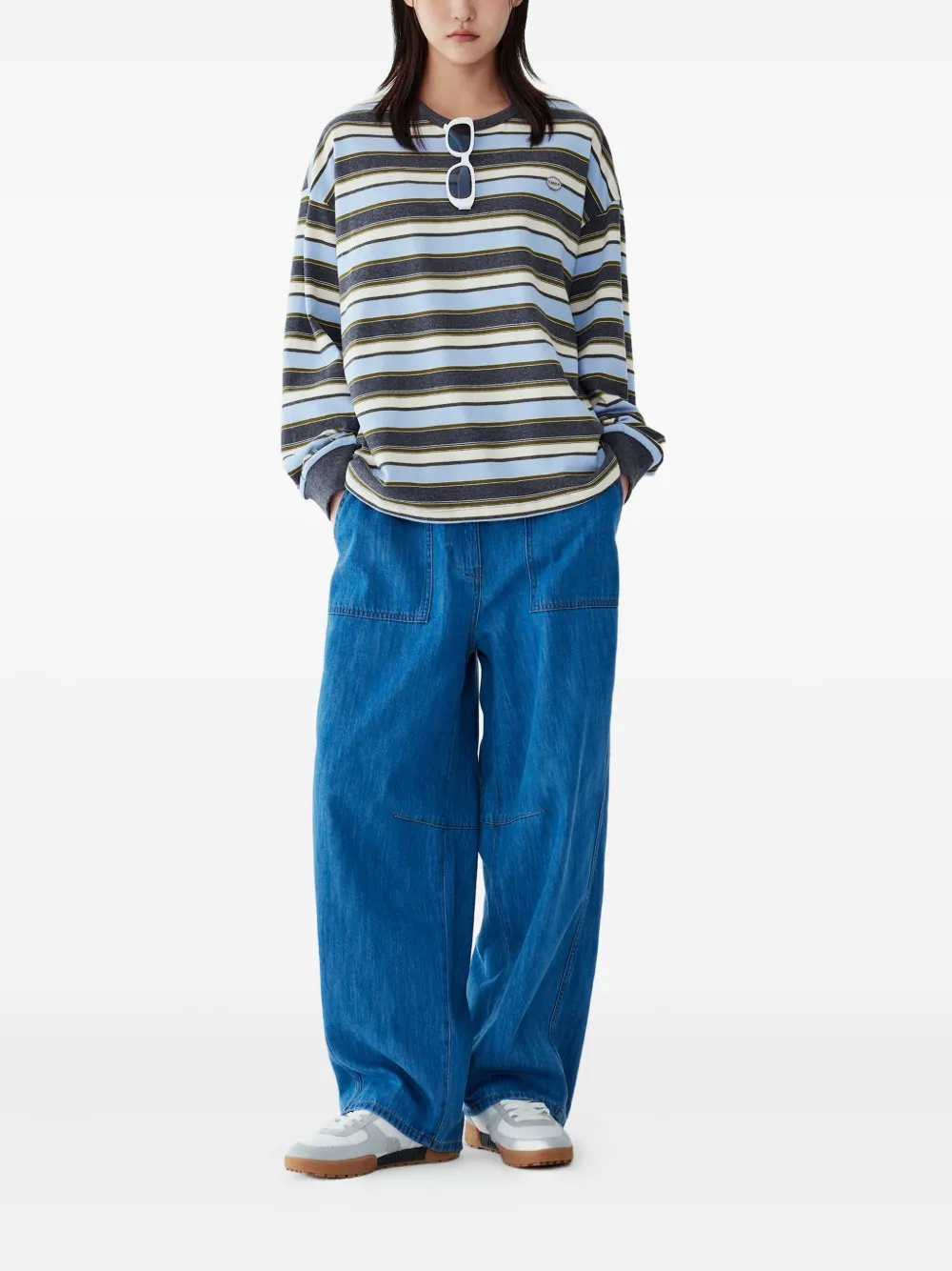 STUDIO TOMBOY Spijkerbroek met opgestikte zak - Blauw
