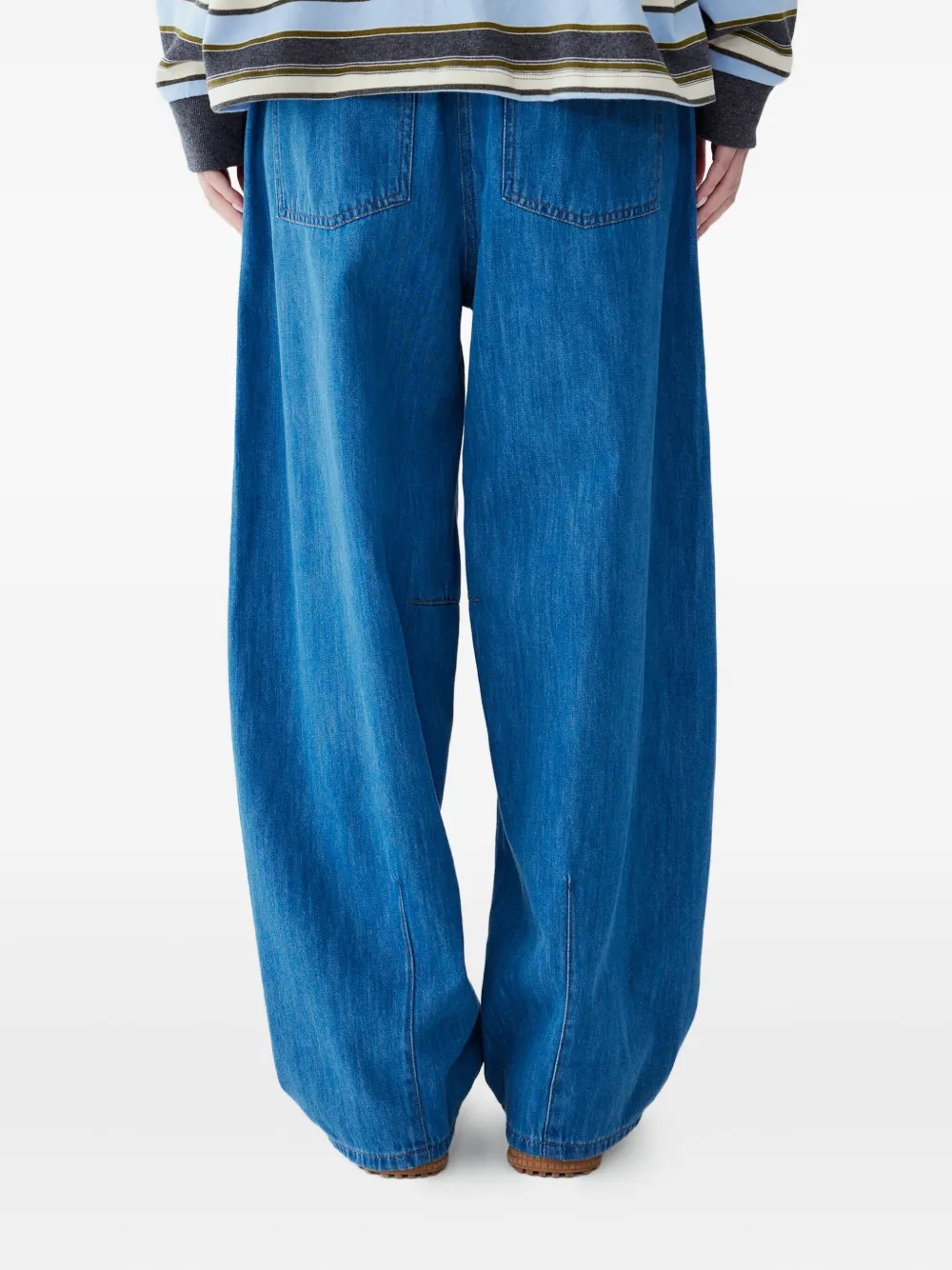 Studio Tomboy Patch-pocket Denim Trousers In Blue