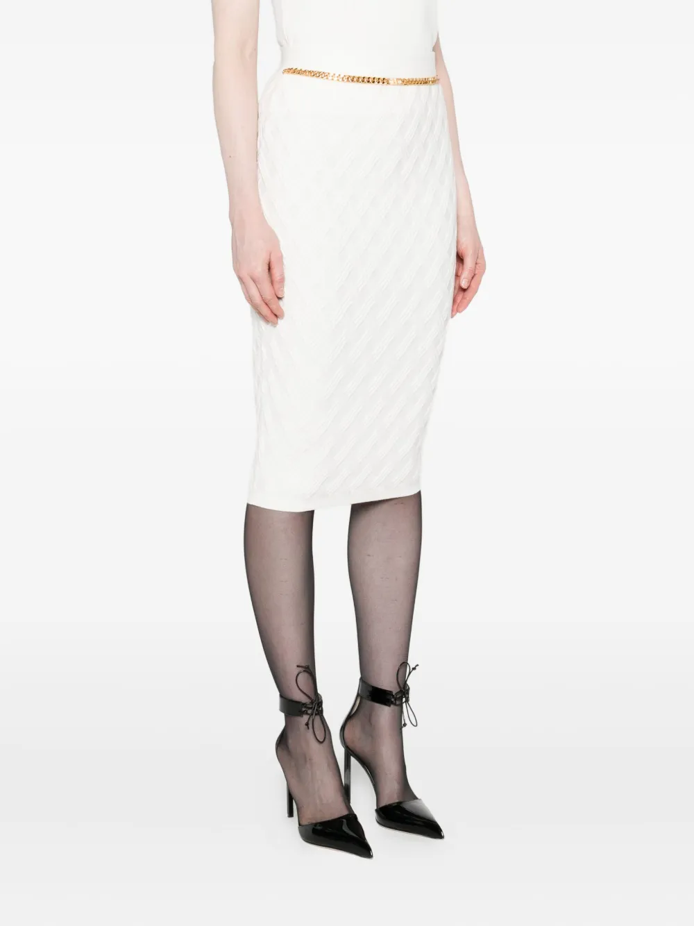 Elisabetta Franchi Chain-embellished Skirt In White