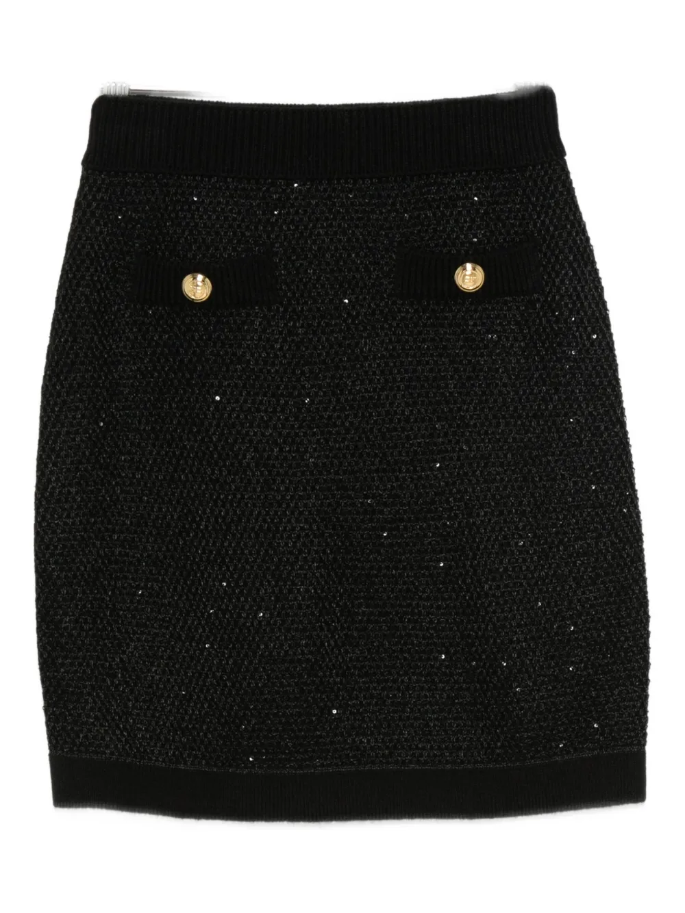 Elisabetta Franchi Button-embellishment Skirt In Black