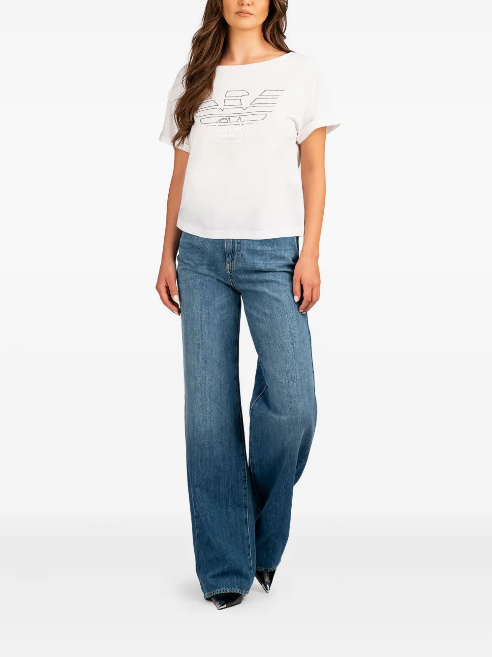 Emporio Armani logo-plaque jeans - Blauw