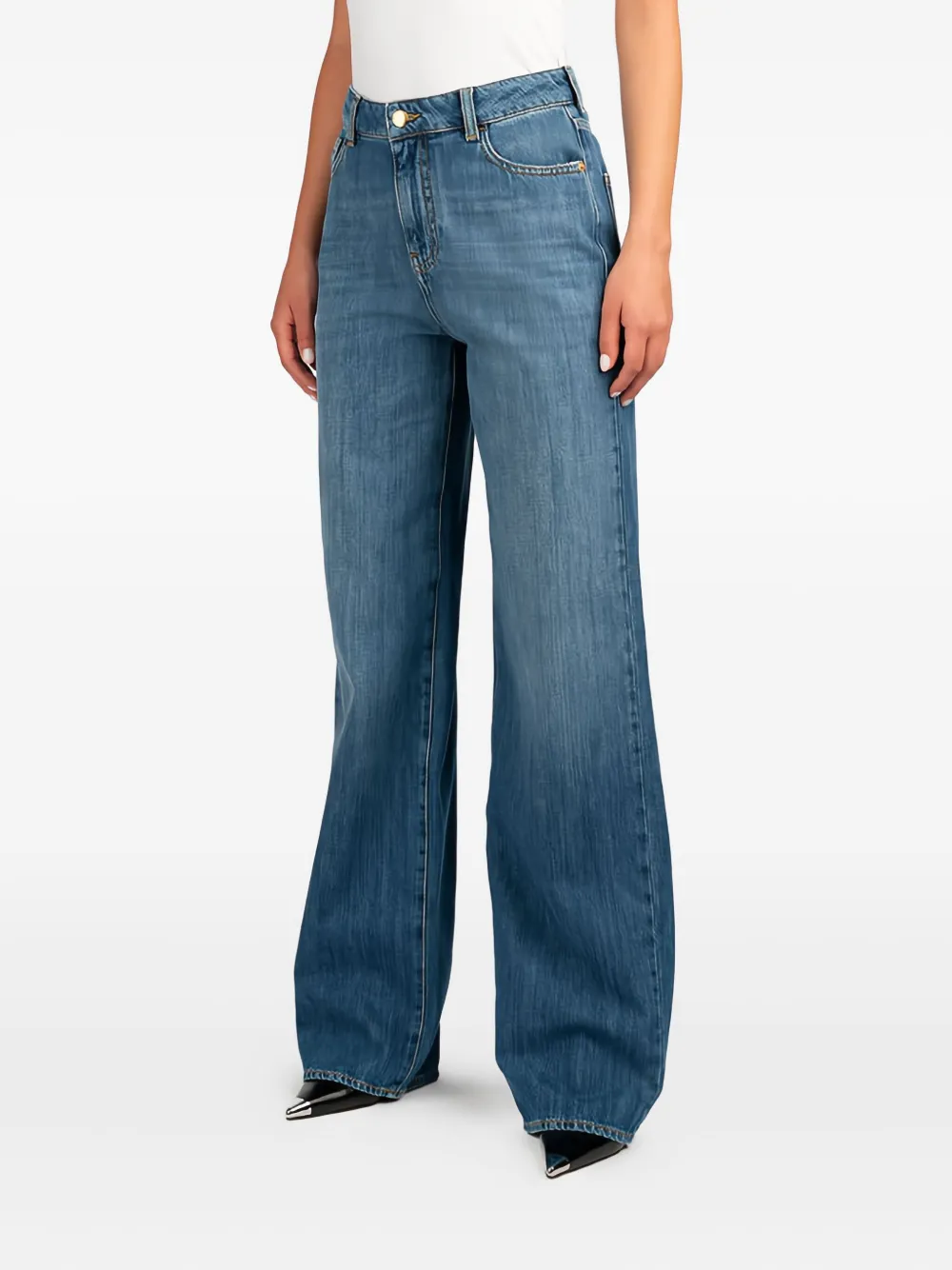 Emporio Armani logo-plaque jeans - Blu