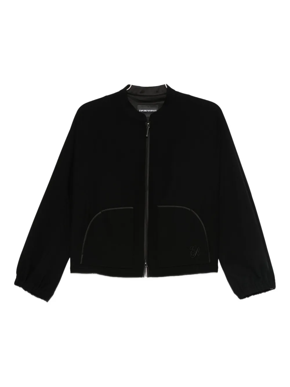 Emporio Armani embroidered-logo jacket - Nero