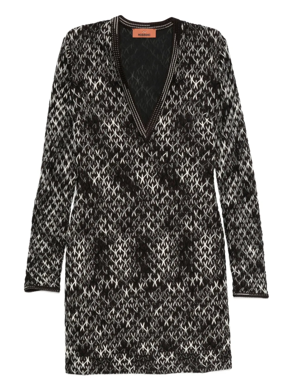 Missoni geometric-pattern V-neck dress | Brown | Image 1