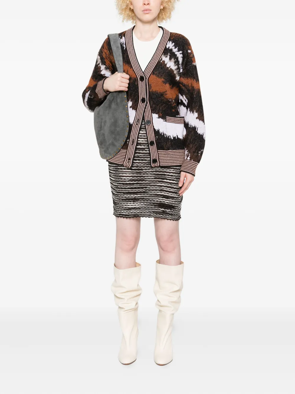 Missoni Gestreepte geribbelde rok - Bruin