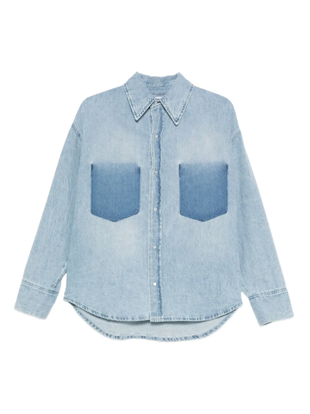 LOIS JEANS バイカラー デニムシャツ - ブルー LOIS JEANS バイカラー デニムシャツ - ブルー