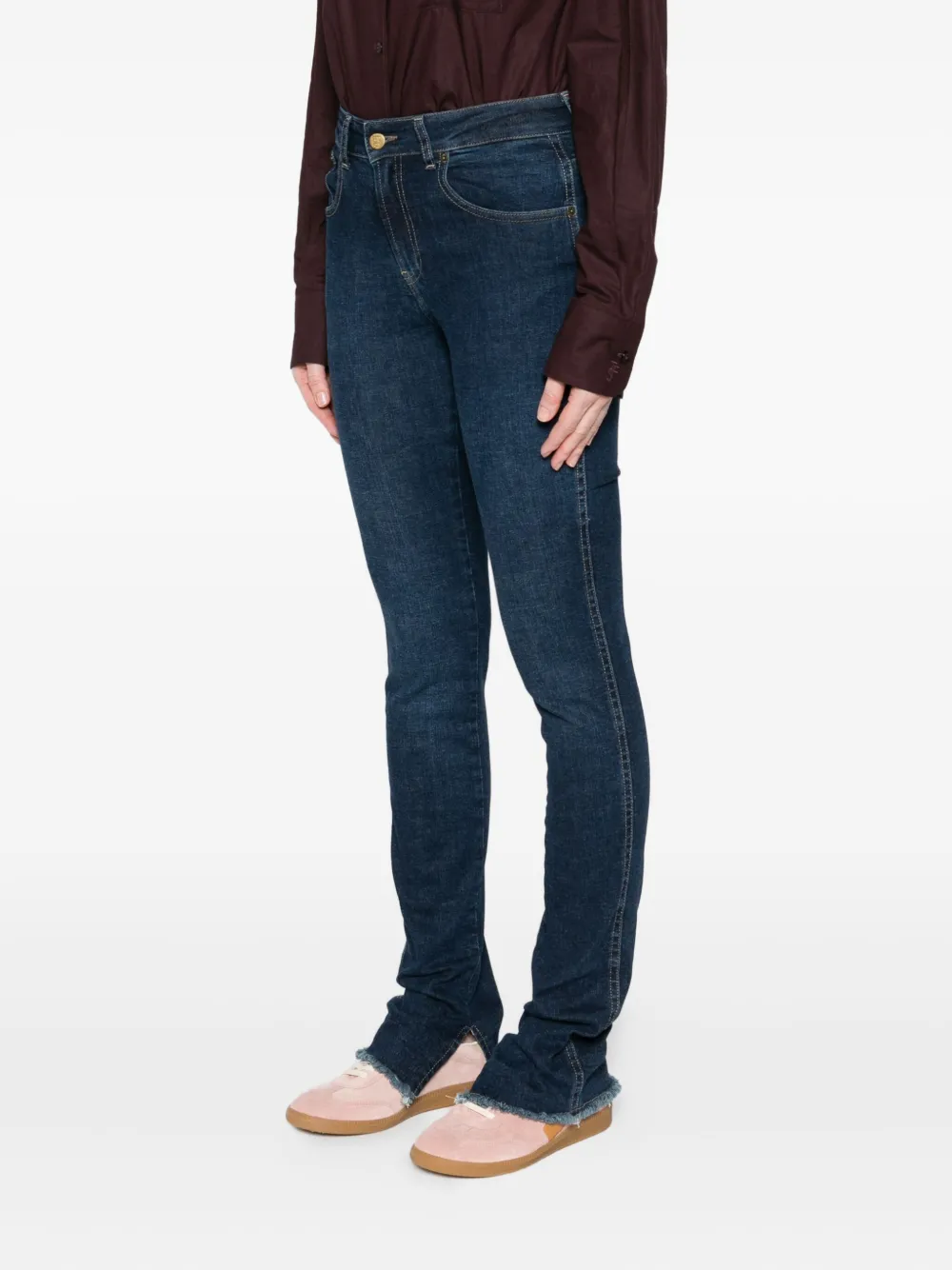 Lois Jeans Slit-hem Jeans In Blue