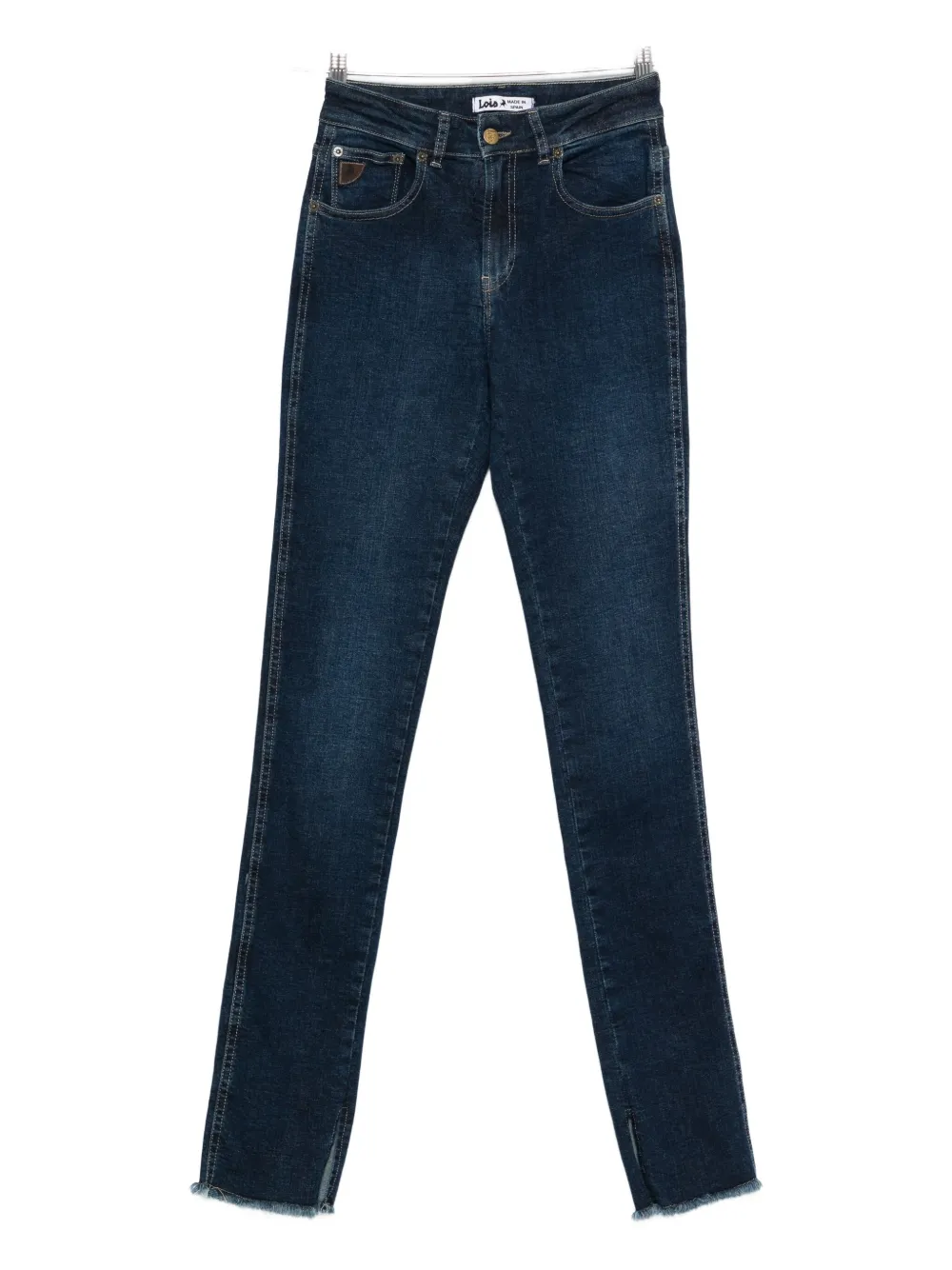 Lois Jeans Slit-hem Jeans In Blue