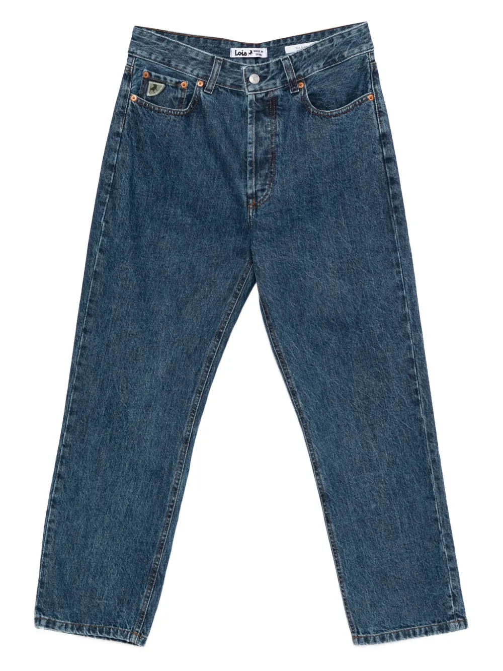 LOIS JEANS ロゴパッチ ジーンズ - ブルー LOIS JEANS ロゴパッチ ジーンズ - ブルー