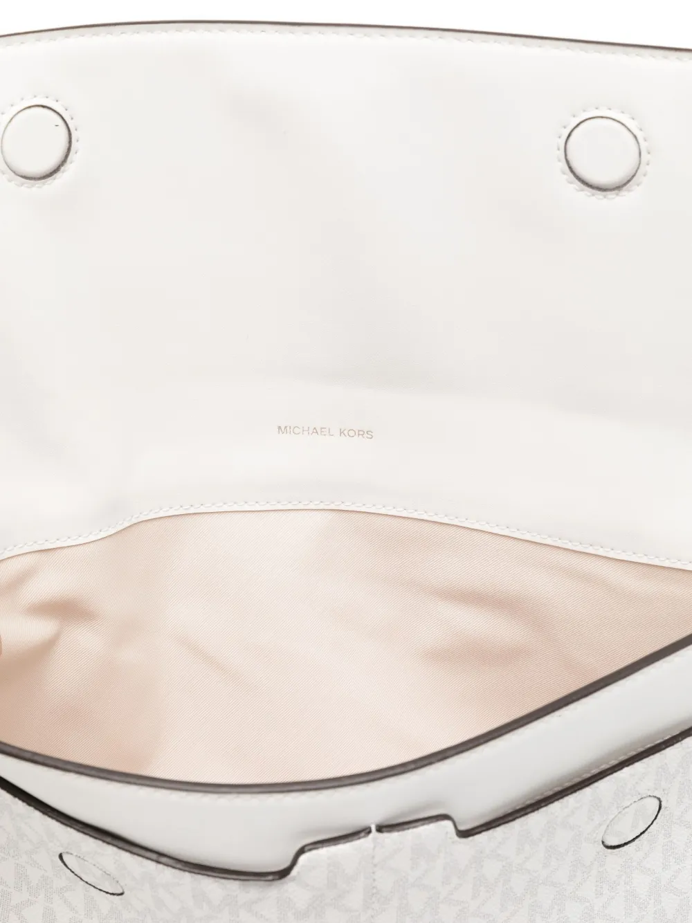 Michael Kors Signature-logo Laptop Bag In Metallic