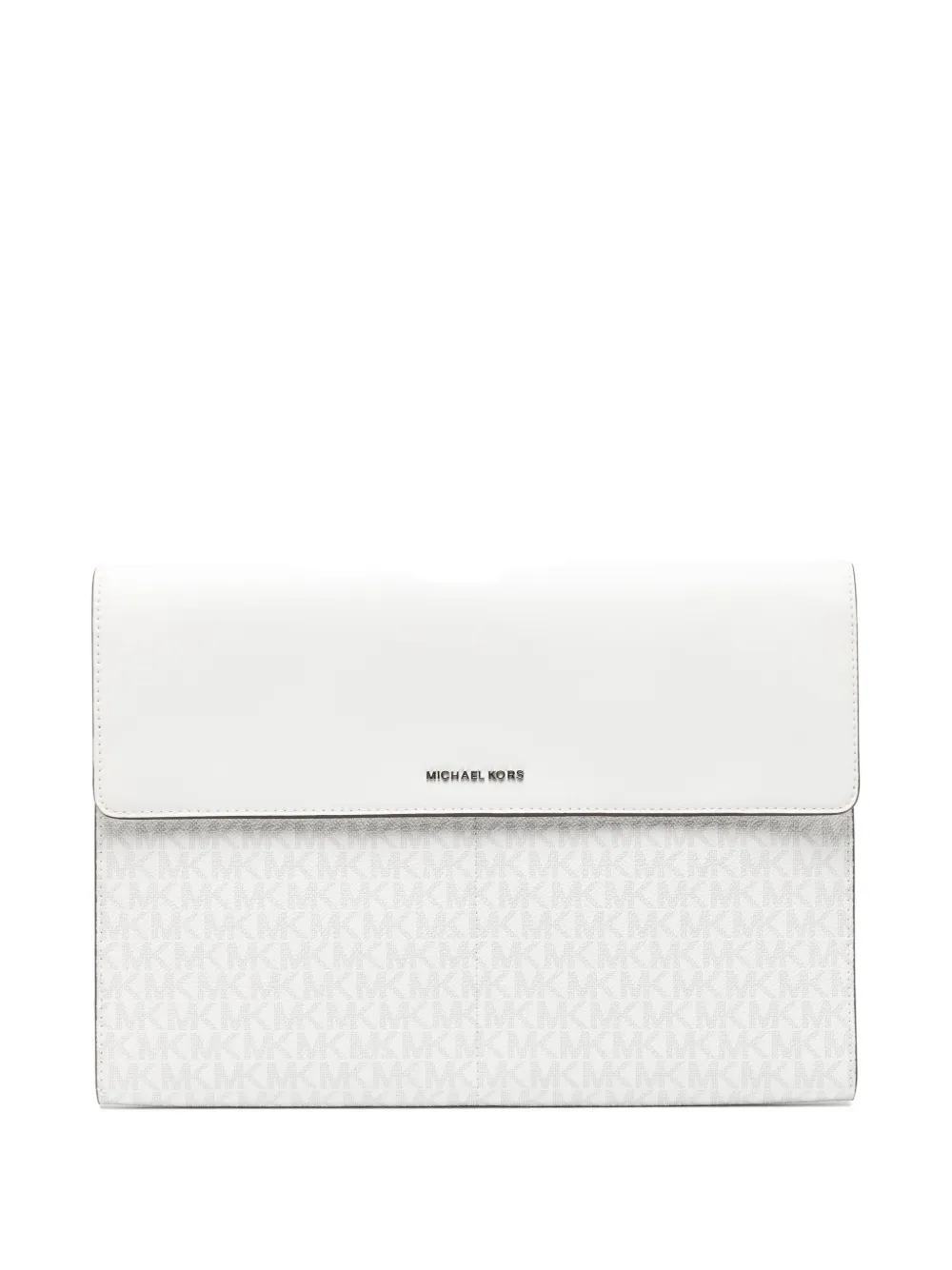 Michael Kors Signature-logo Laptop Bag In Metallic