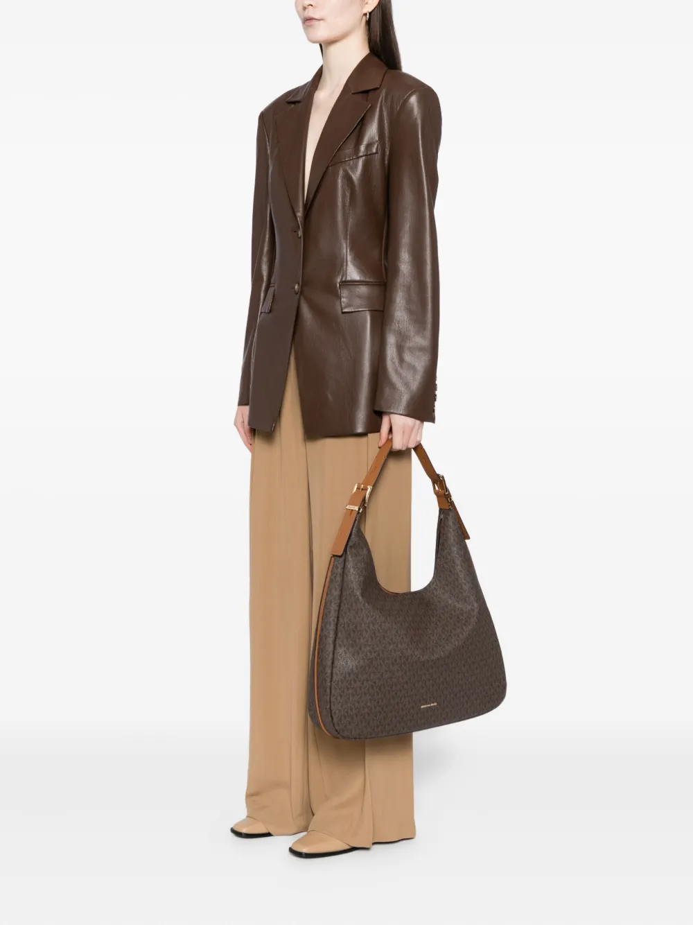 Michael Kors Grote Nolita schoudertas - Bruin