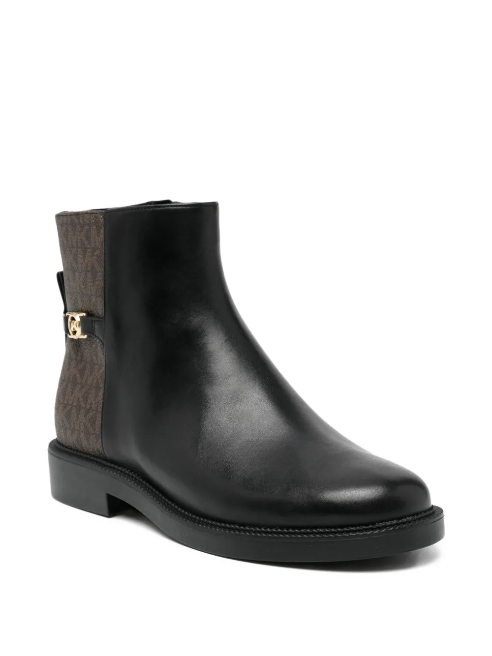 Michael Kors Enkellaarzen met gesp en logo Zwart