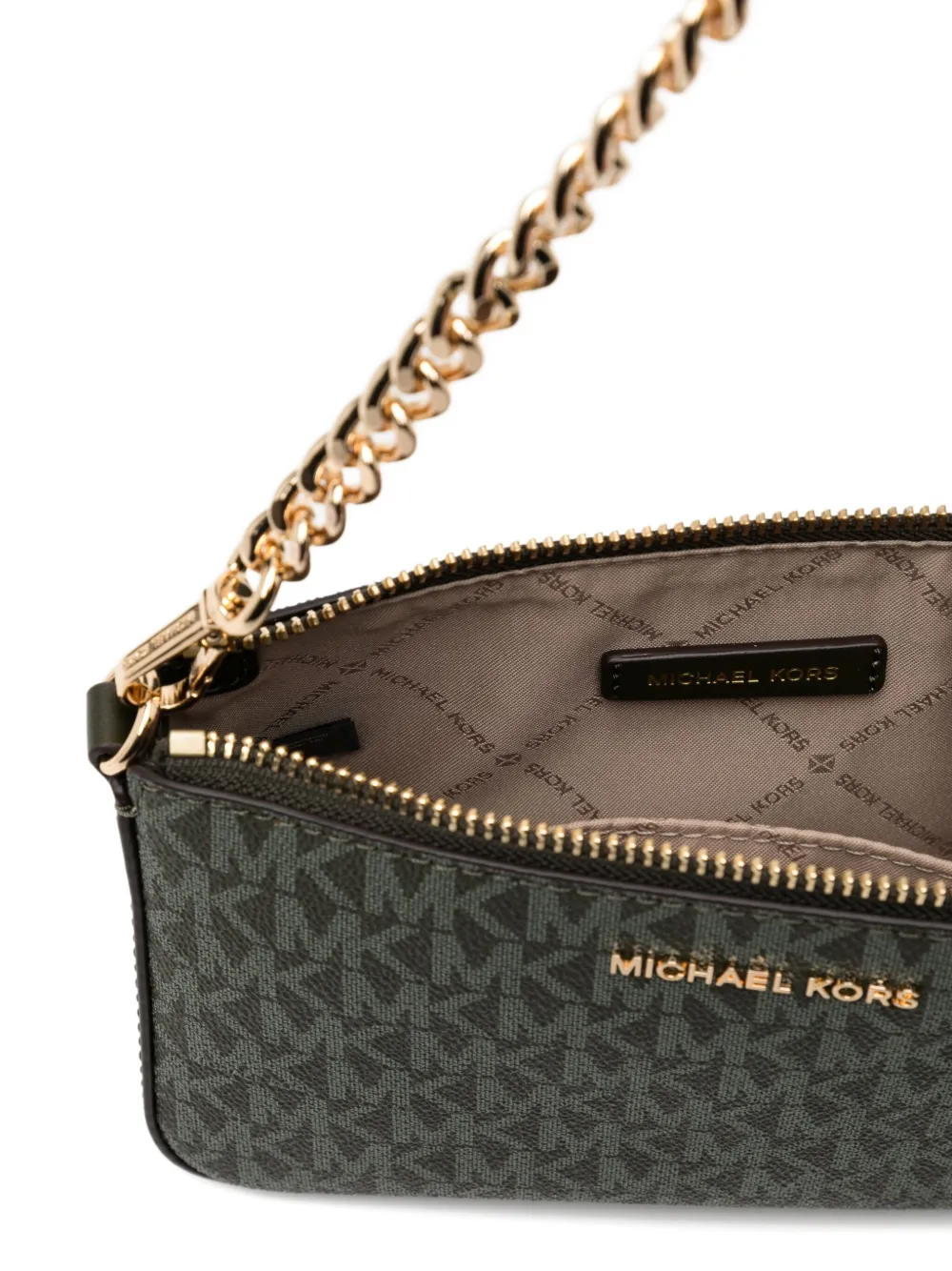 Michael Kors Mini-tas met monogramprint Groen