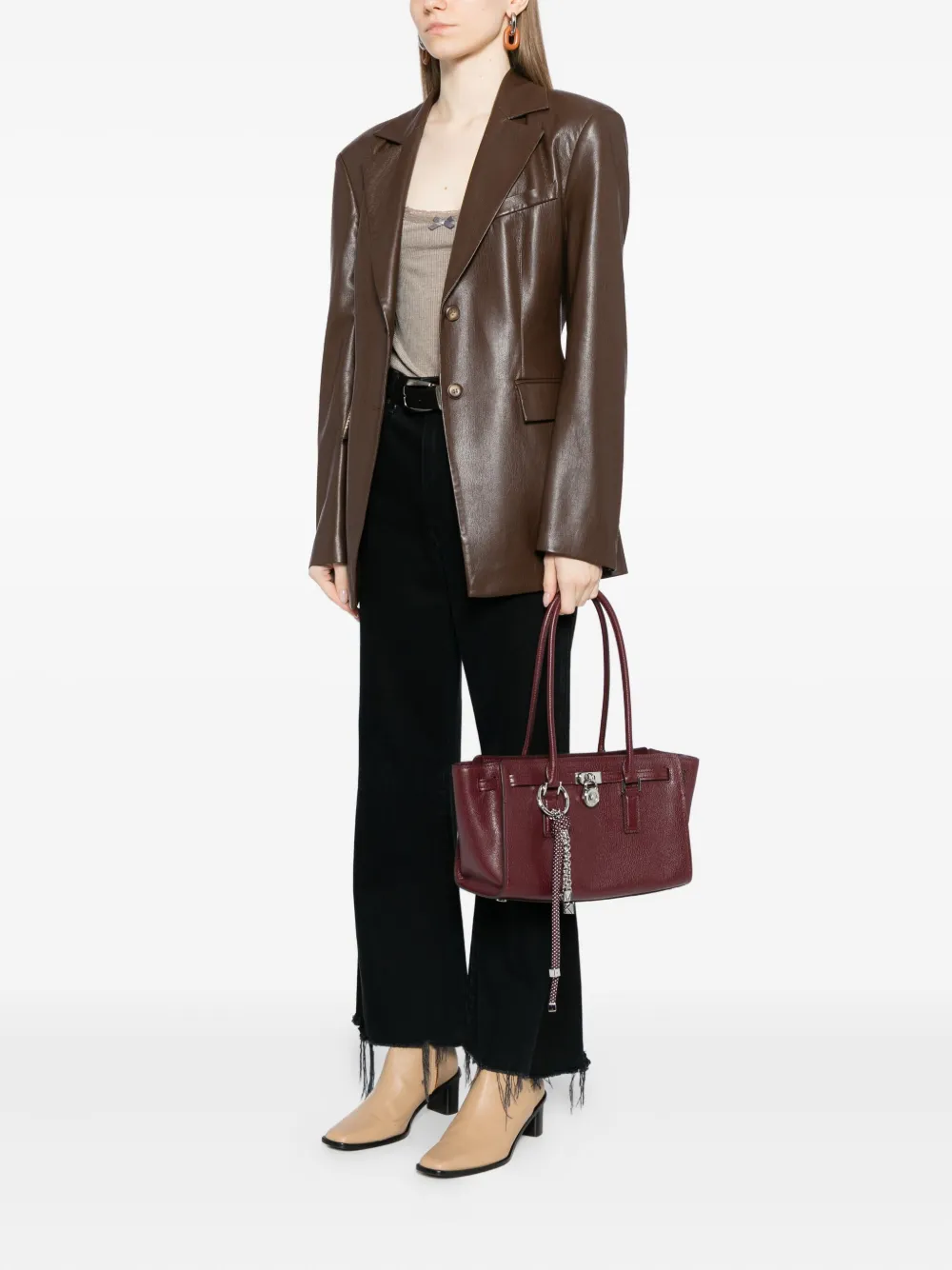 Michael Kors Small Hamilton Tote Bag In Red